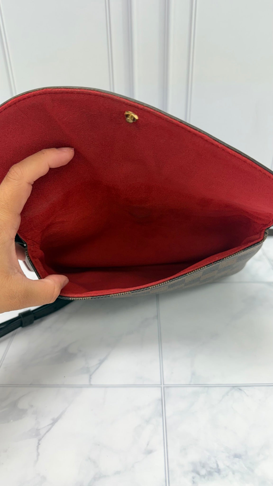 Louis Vuitton Damier Ebene Twice Pochette Crossbody Bag