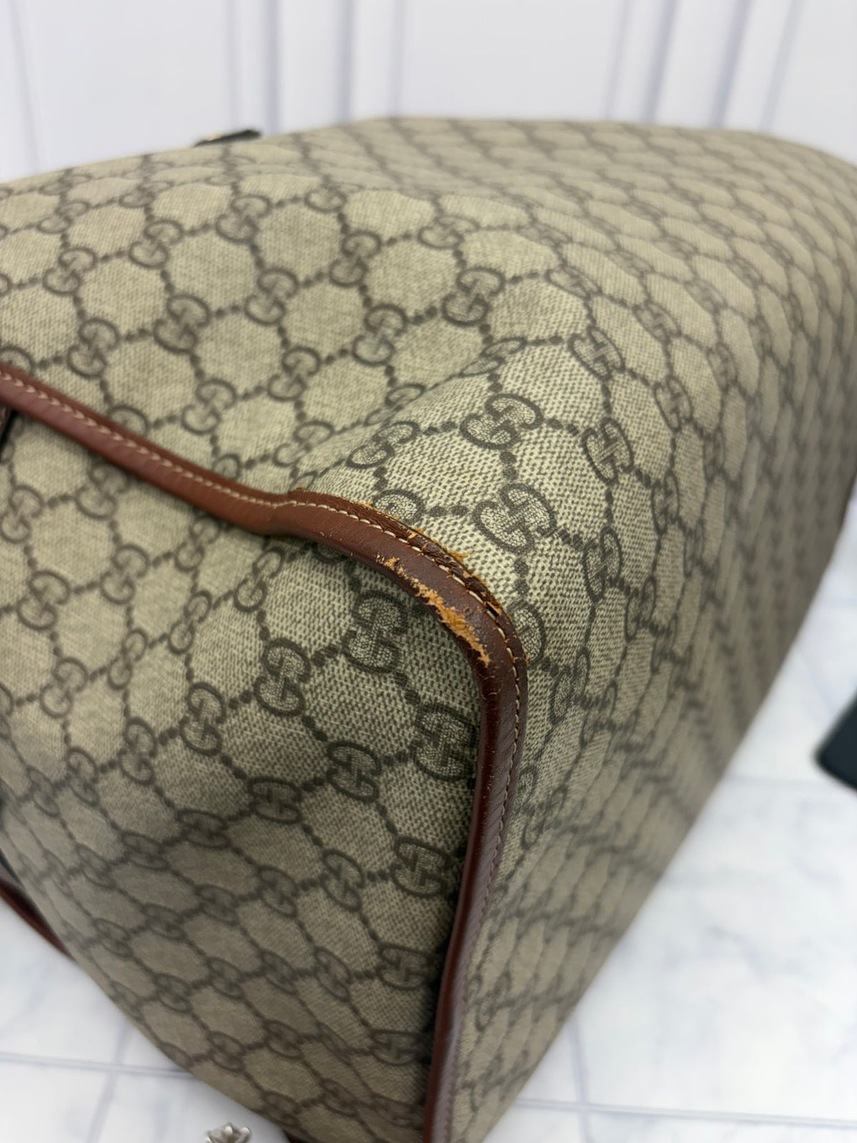 Gucci GG Supreme Canvas Sherry Line Duffle Bag