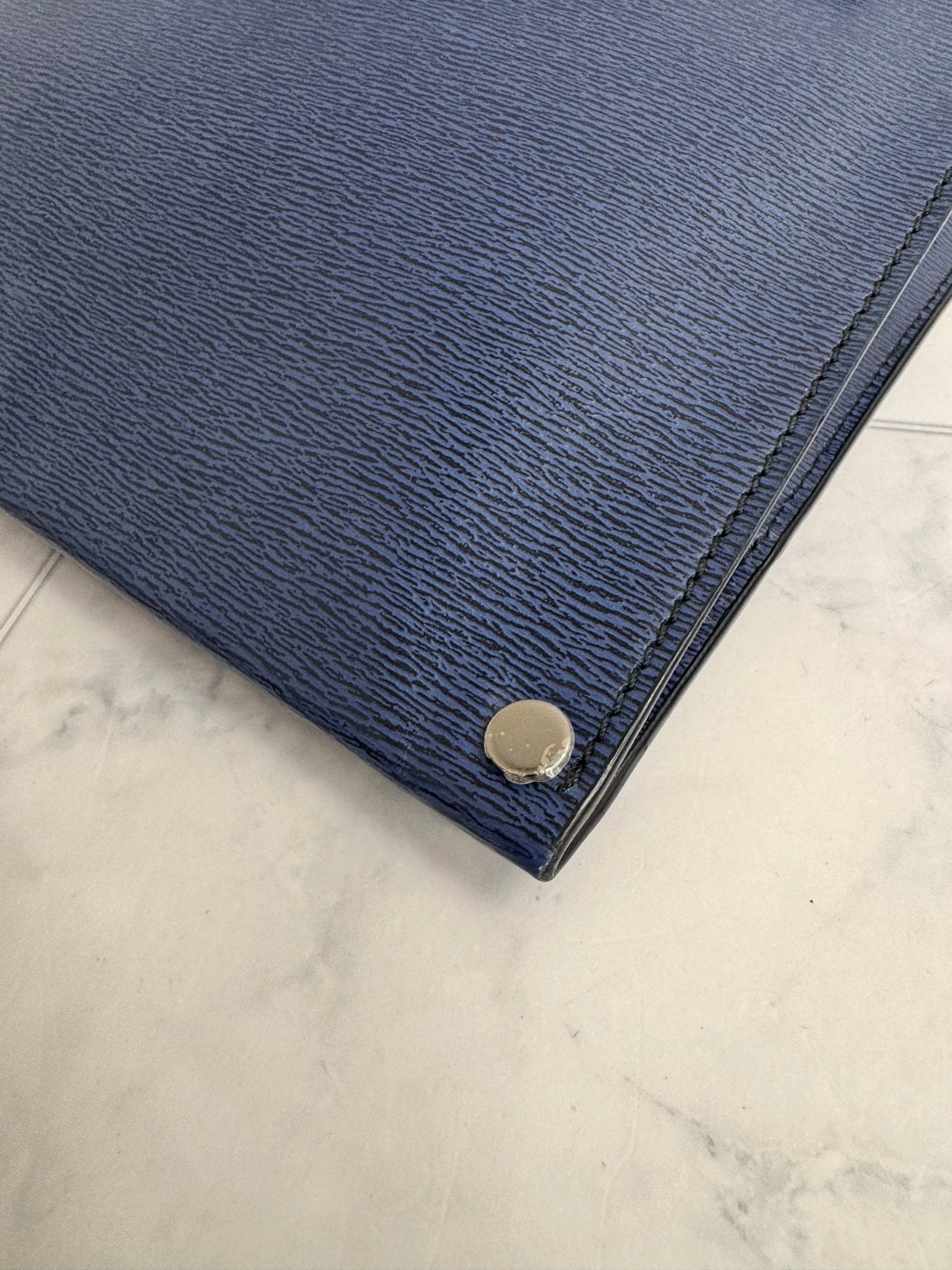 Christian Dior Blue Epi Bee Clutch