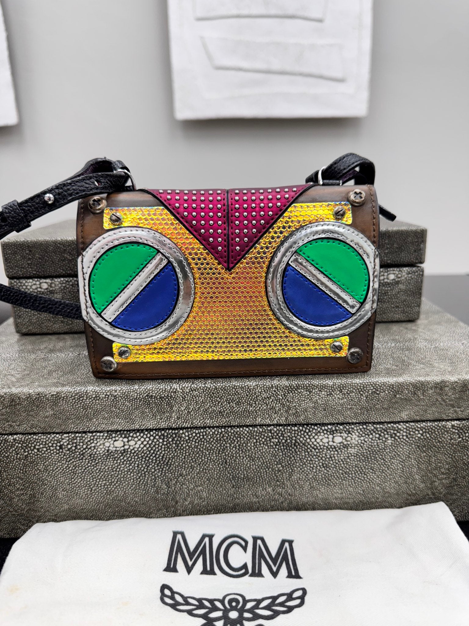 MCM Multicolor Roboter Series Crossbody Bag