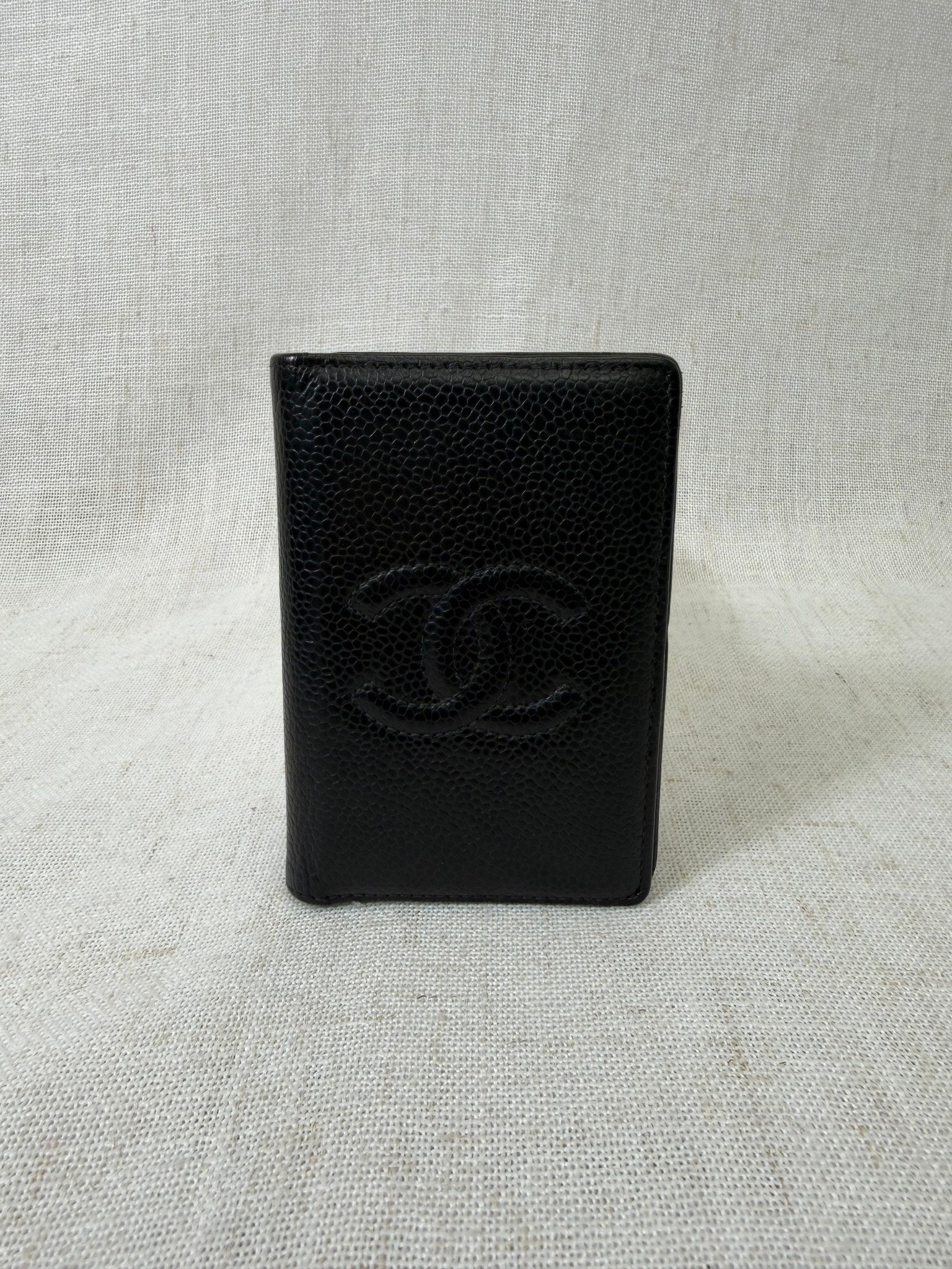 Chanel Black Caviar Leather Bi-Fold Card Holder