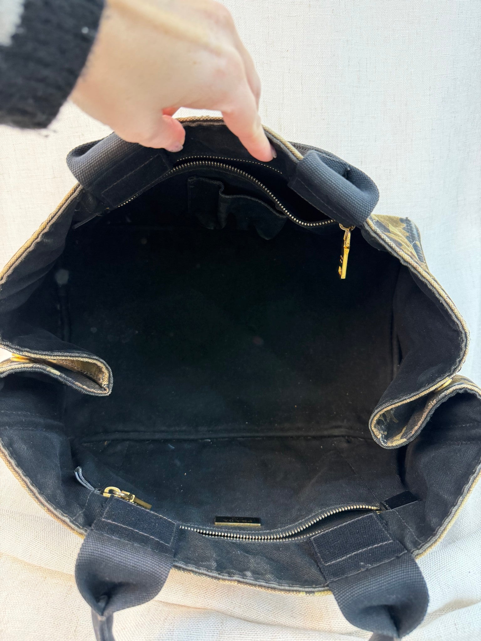 Prada Camo Canvas Canapa Handbag