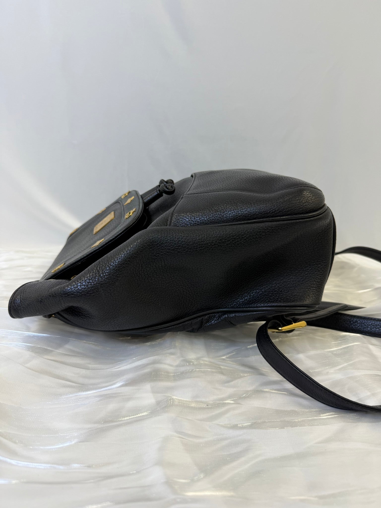 MCM Black Leather Backpack