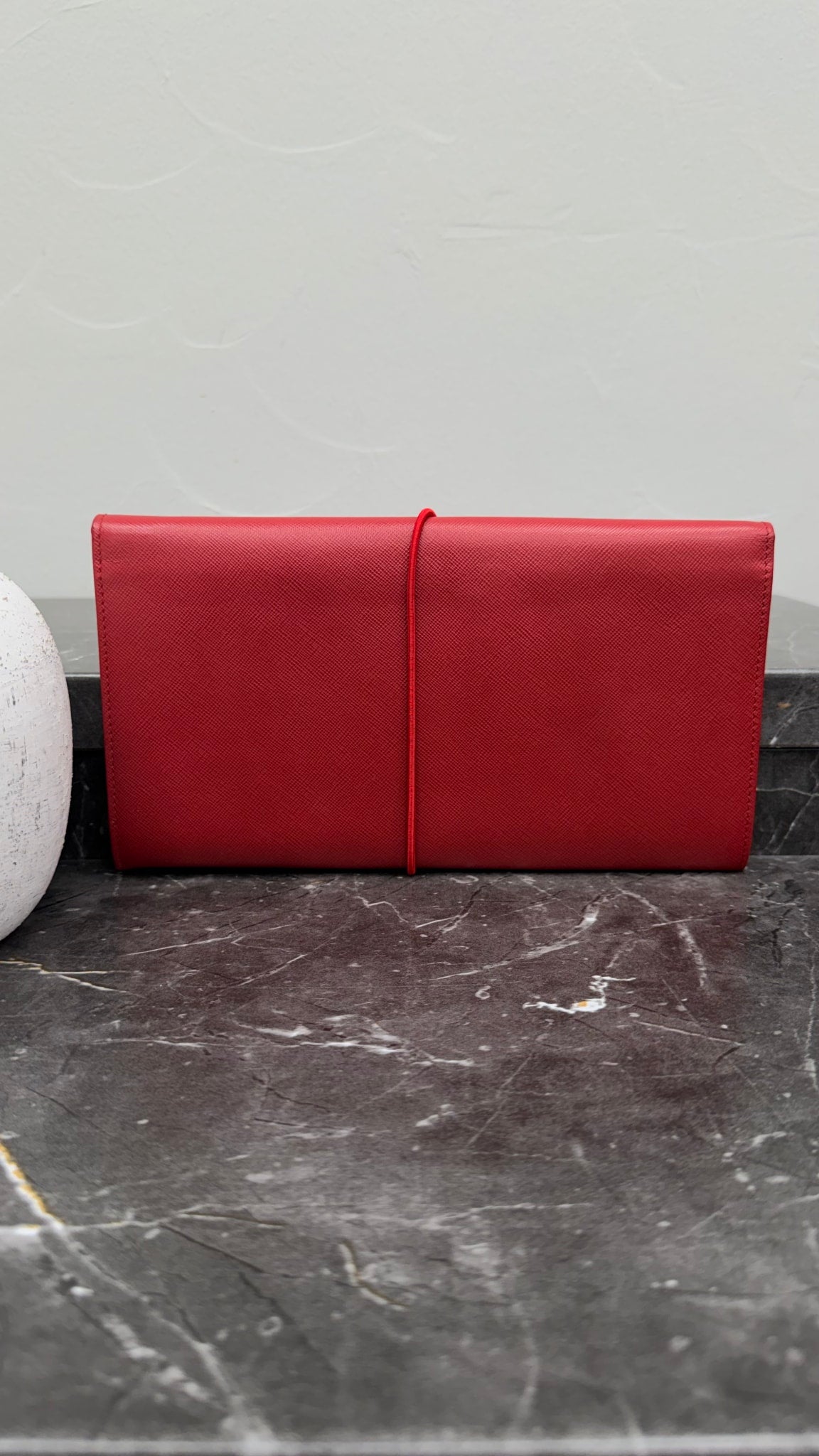 Saint Laurent YSL Red Leather Flap Pouch