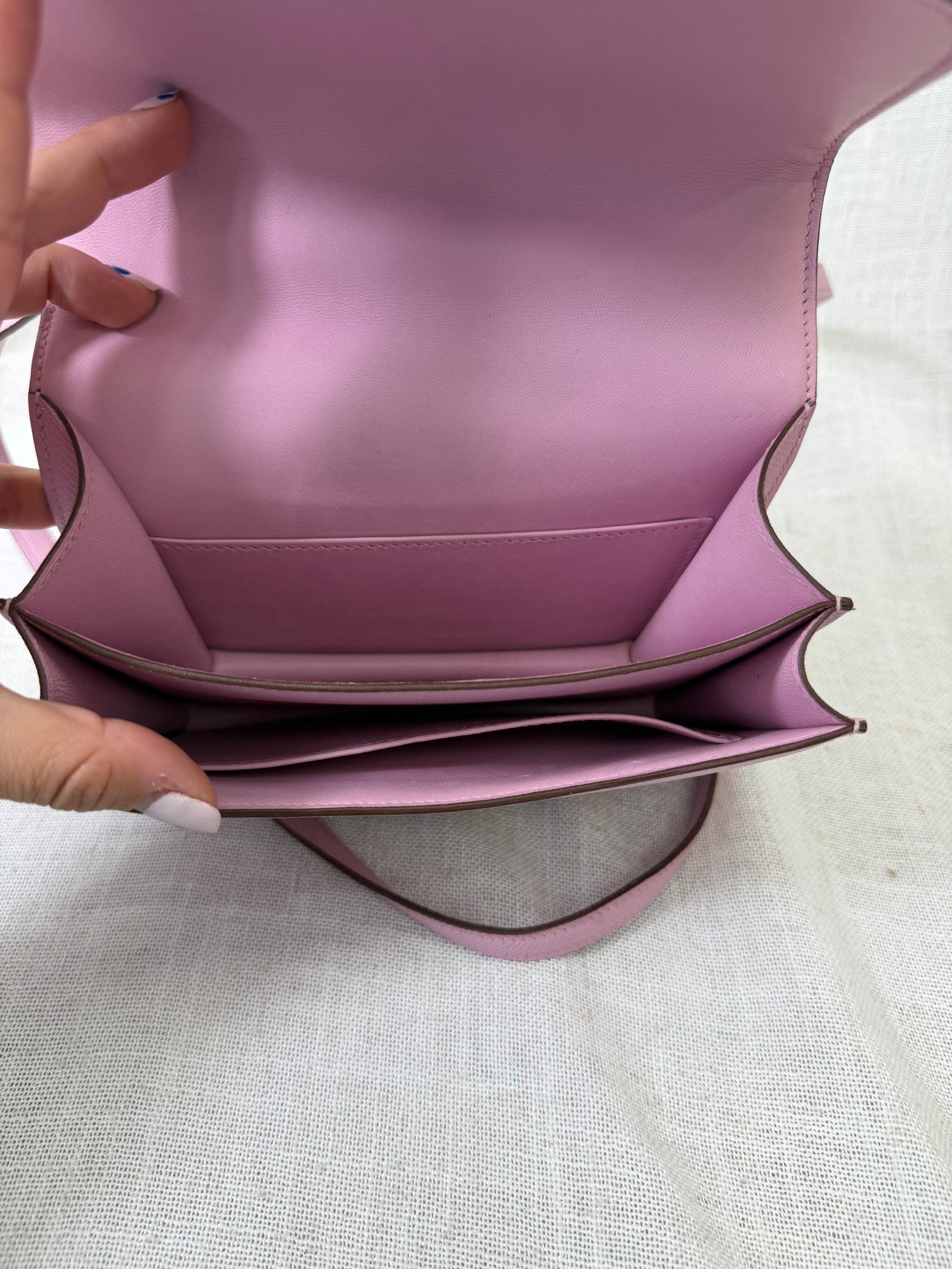 Hermes Mauve Sylvestre Epson Leather Constance 18 Handbag