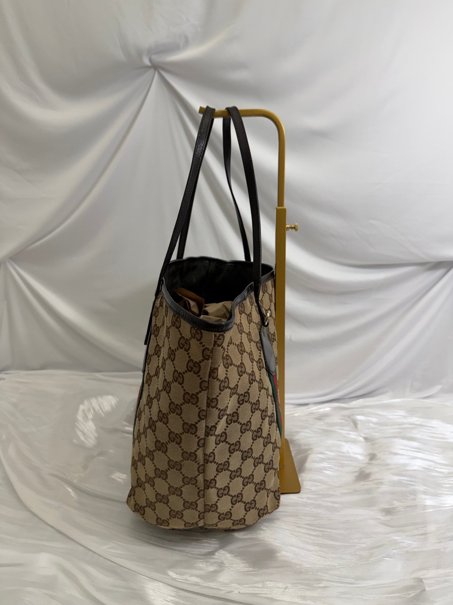 Gucci Brown GG Canvas Web Jolie Tote Bag