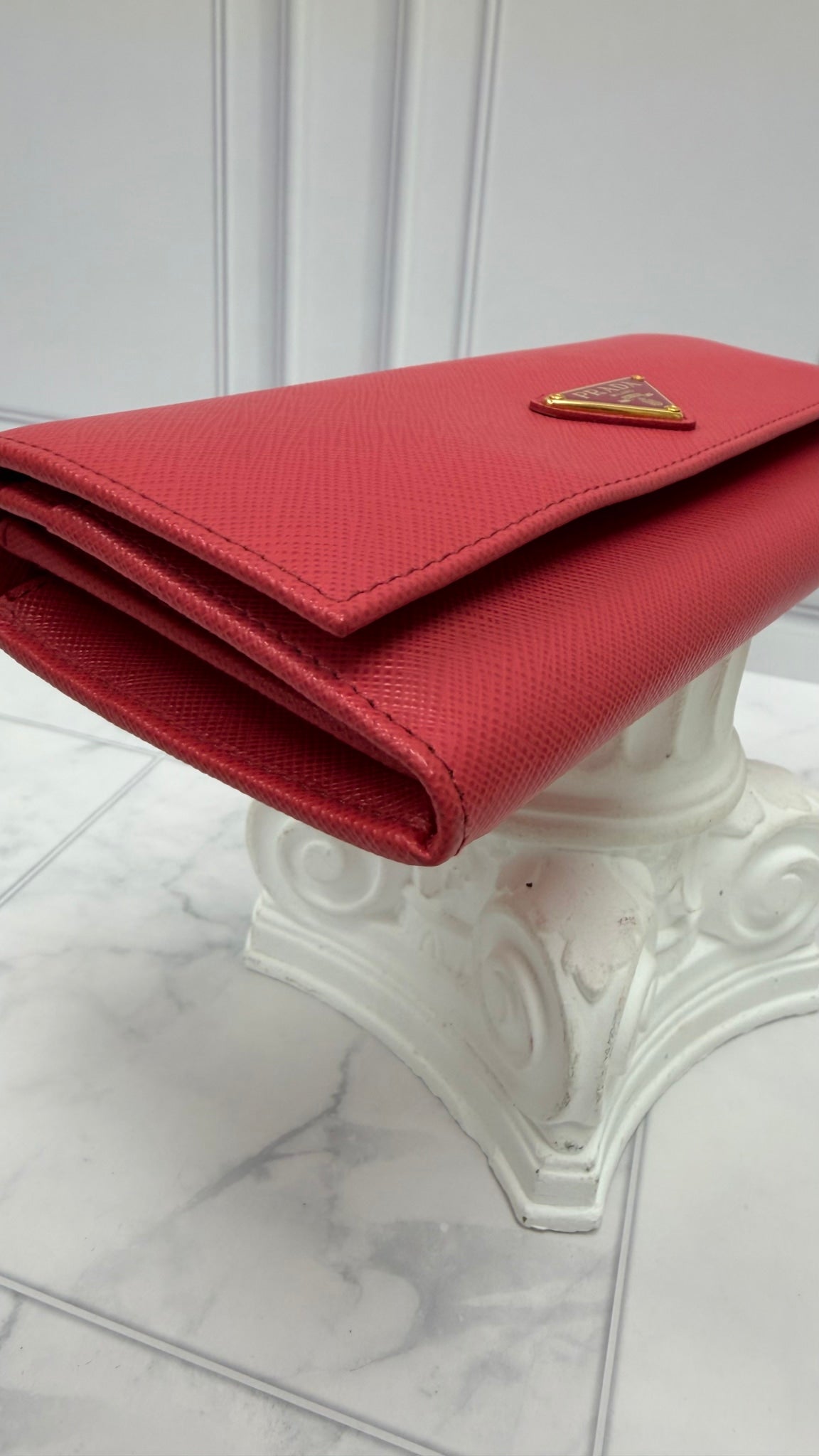 Prada Pink Saffiano Leather Long Wallet