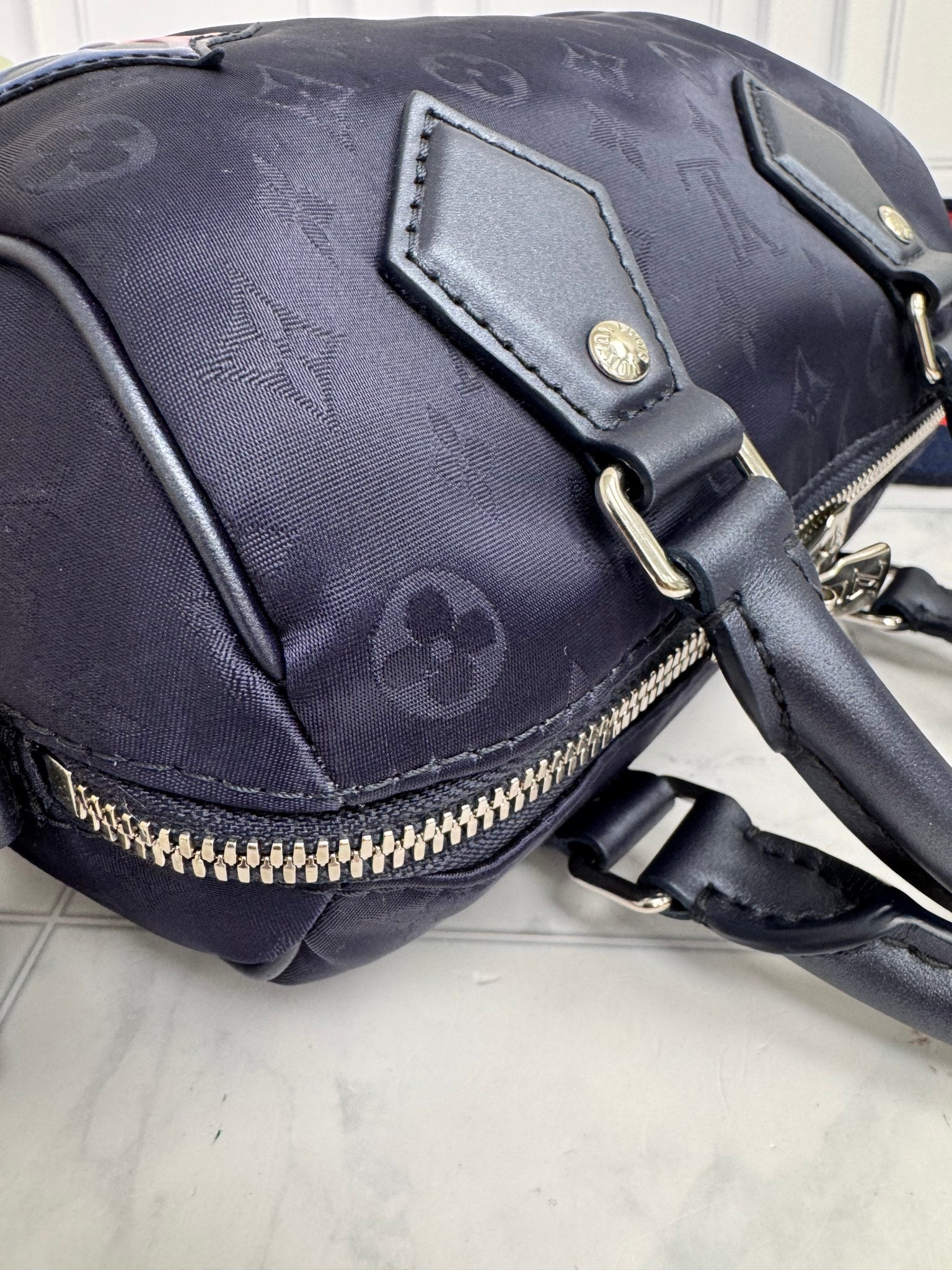 Louis Vuitton Blue Monogram Nylon Speedy Bandouliere 20