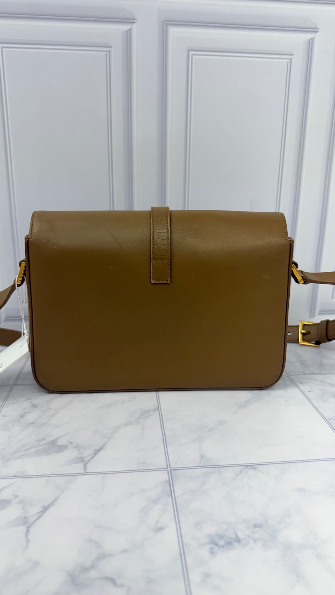 Saint Laurent YSL Brown Leather University Flap Crossbody Bag