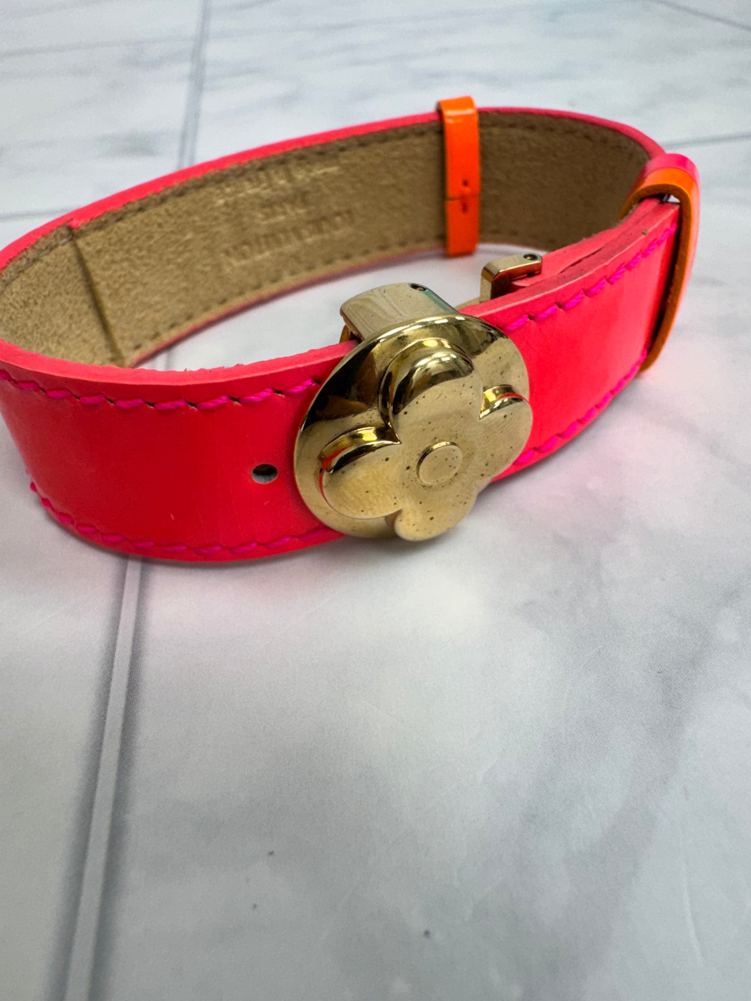 Louis Vuitton Neon Pink Vernis Bracelet