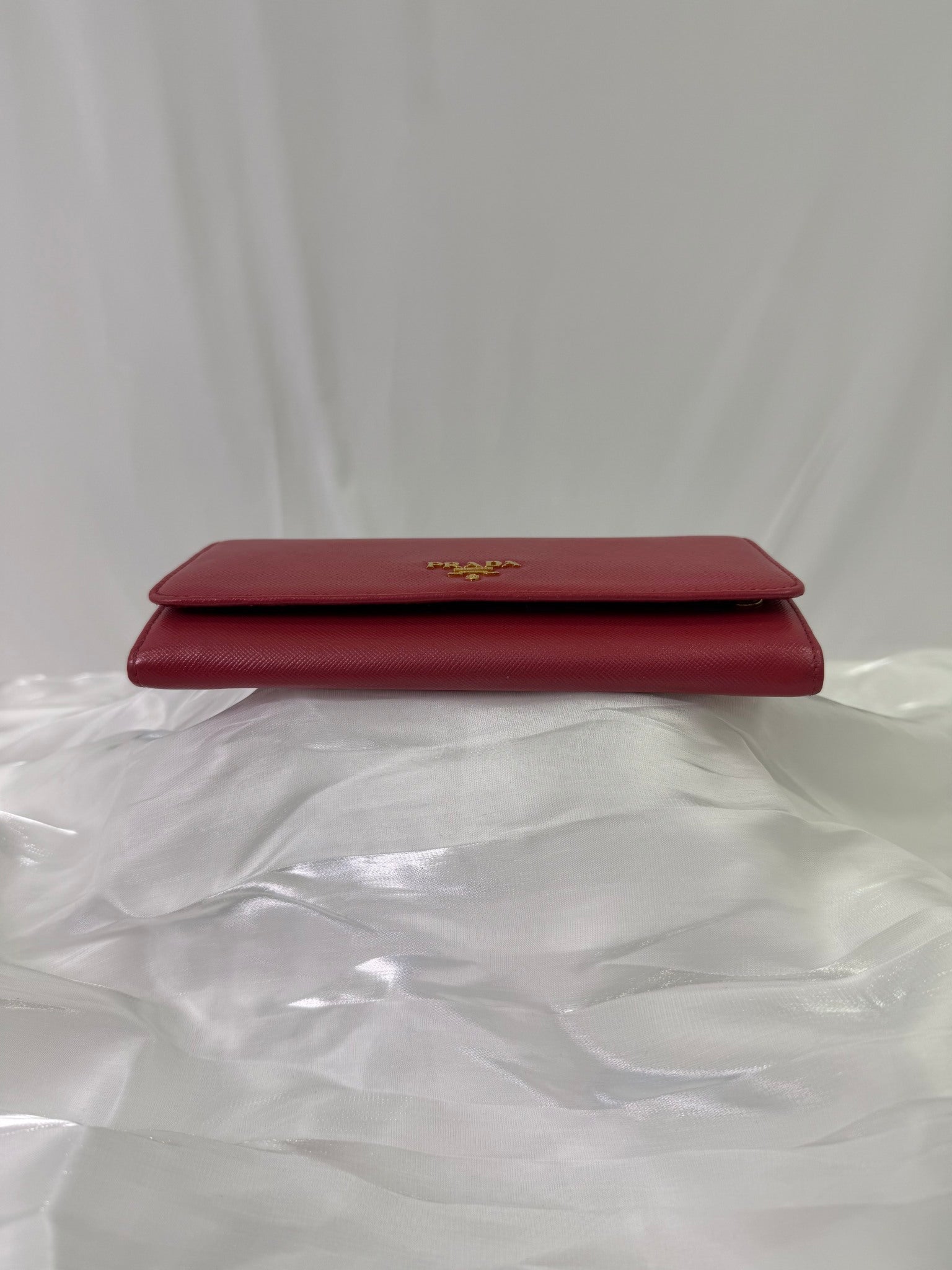 Prada Pink Saffiano Leather Long Snap Wallet