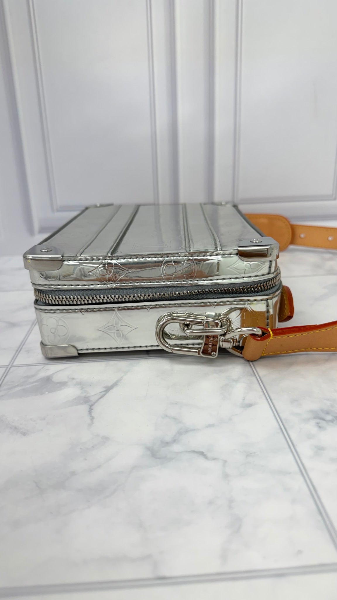 Louis Vuitton Silver Monogram Mirror Soft Trunk Crossbody Bag