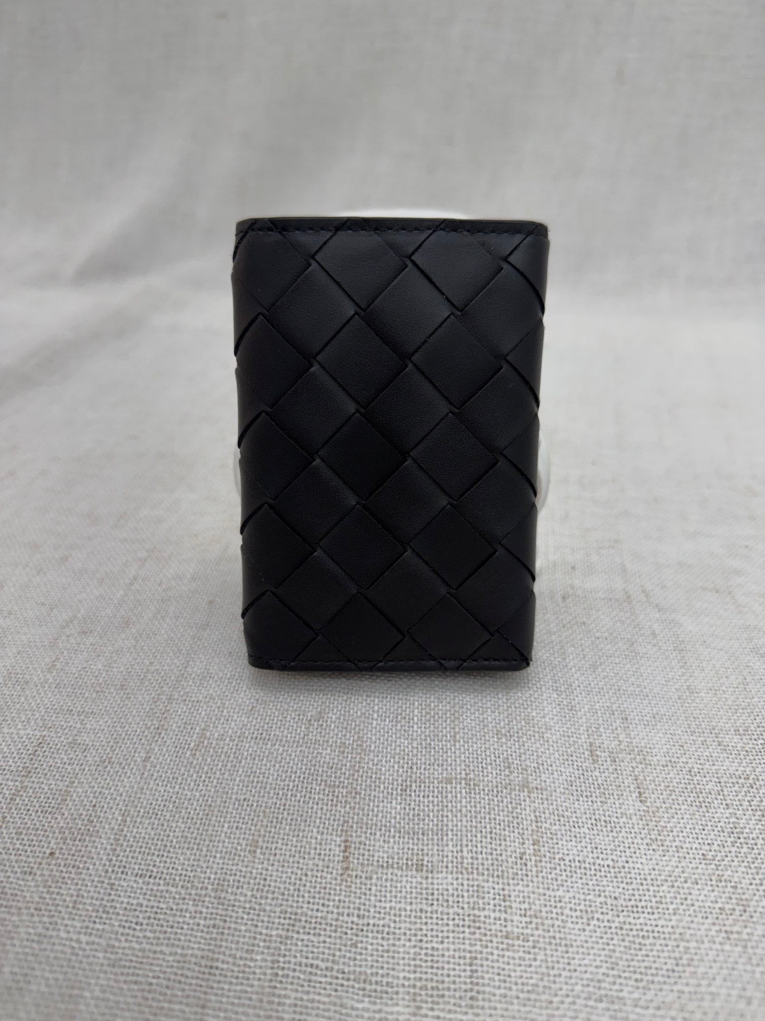 BRAND NEW- Bottega Veneta Black Intrecciato Leather 6 Ring Key Case