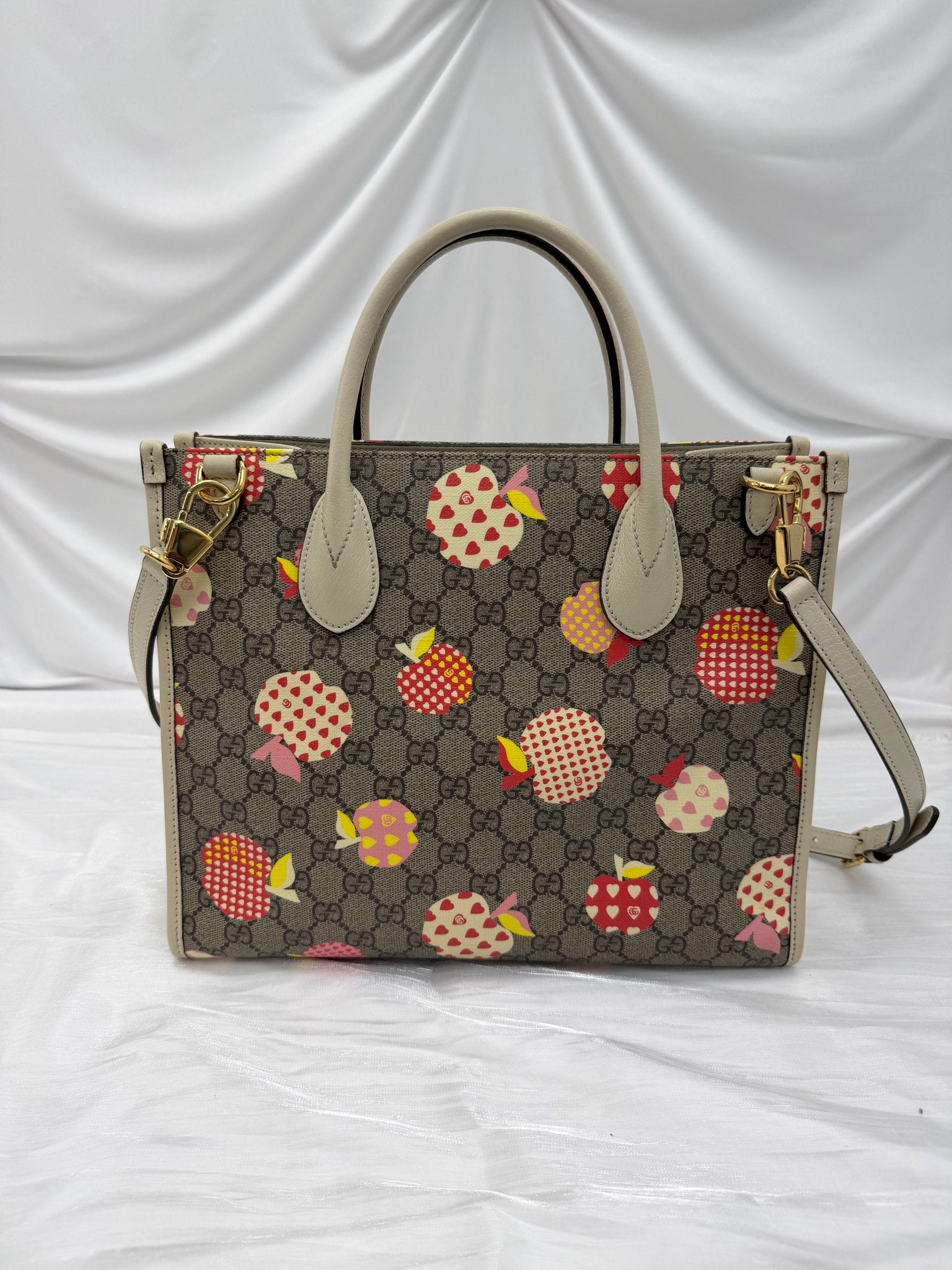 Gucci Multicolor GG Supreme Les Pommes Small Tote