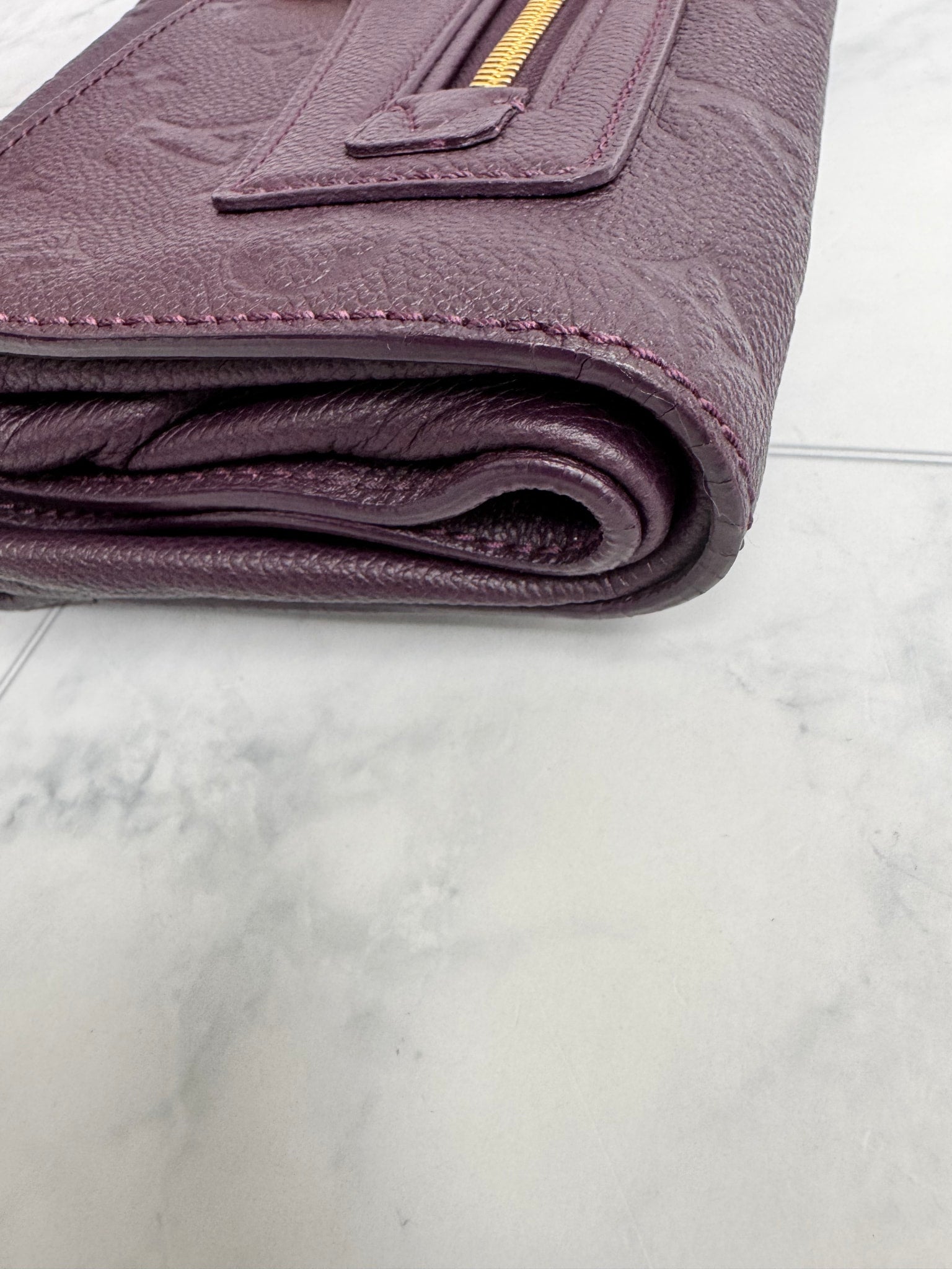 Louis Vuitton Dark Purple Empreinte Leather Monogram Petillante Clutch