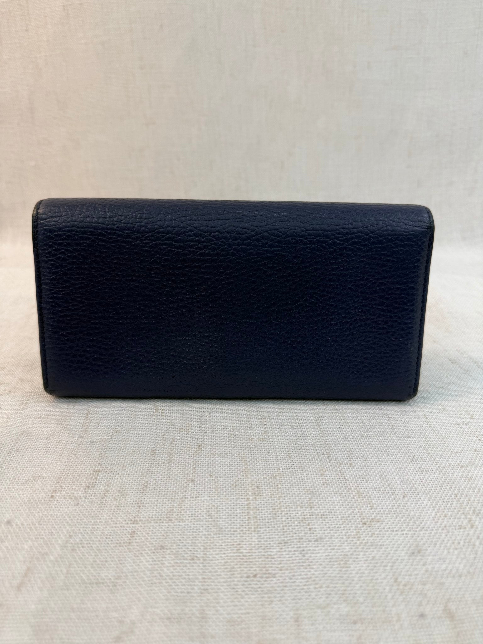 Gucci Navy Leather Swing Continental Long Wallet