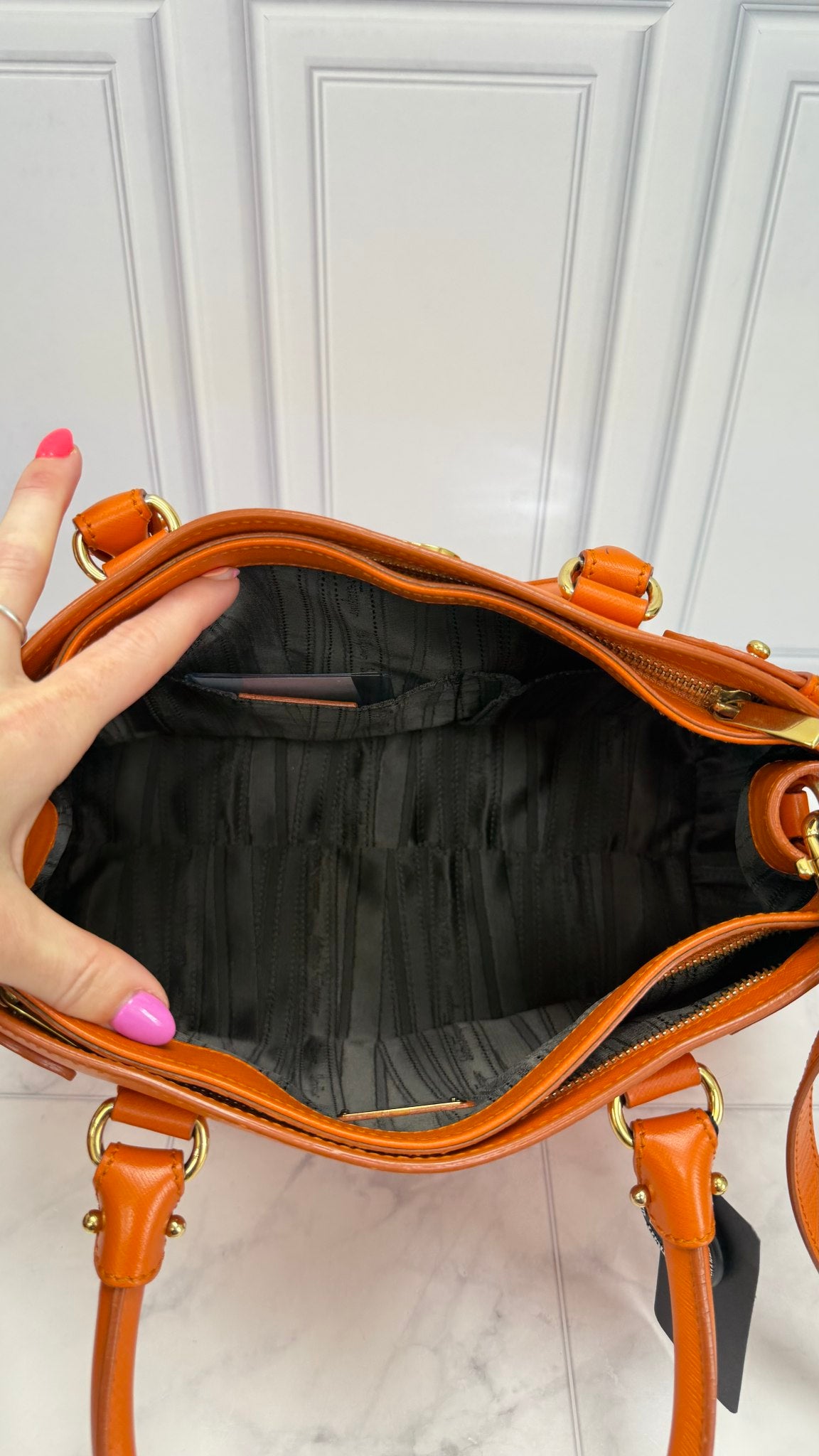 Salvatore Ferragamo Orange Leather 2way Bag
