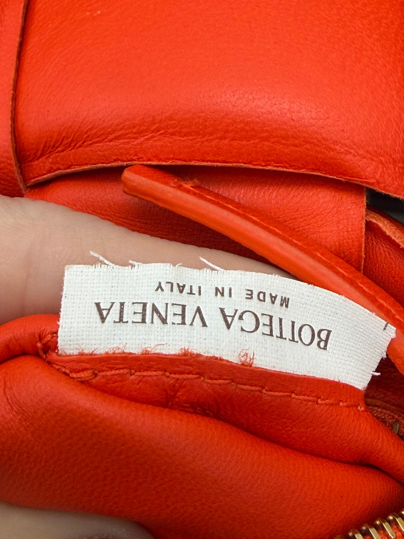 Bottega Veneta Orange Nappa Maxi Intreccio Padded Cassette Crossbody Bag