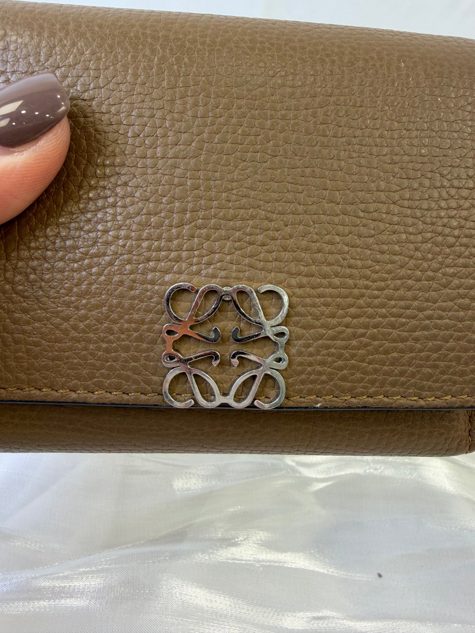 Loewe Brown Leather Anagram Trifold Wallet