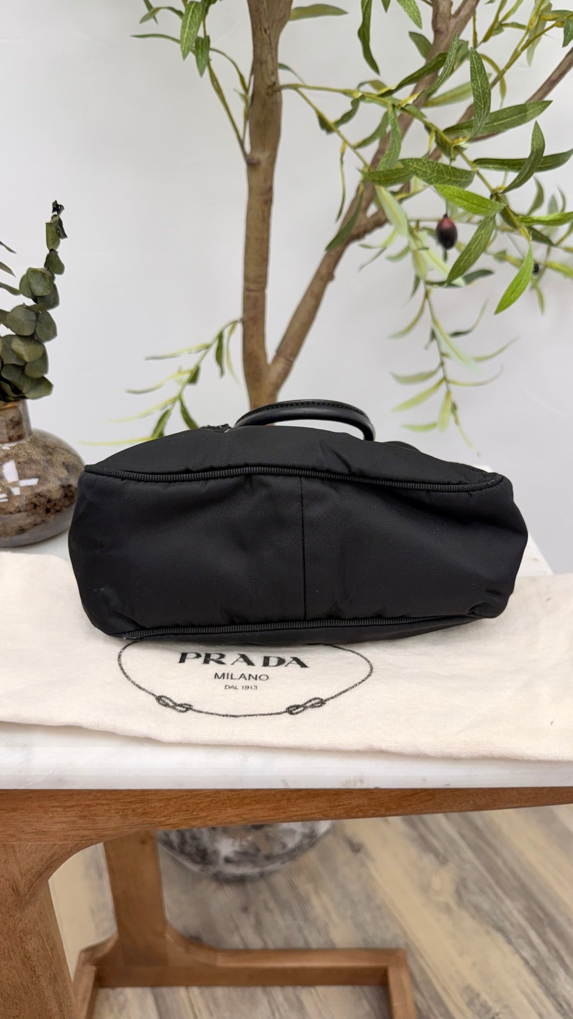 Prada Heart Nylon Bijou Black Mini Hand Bag