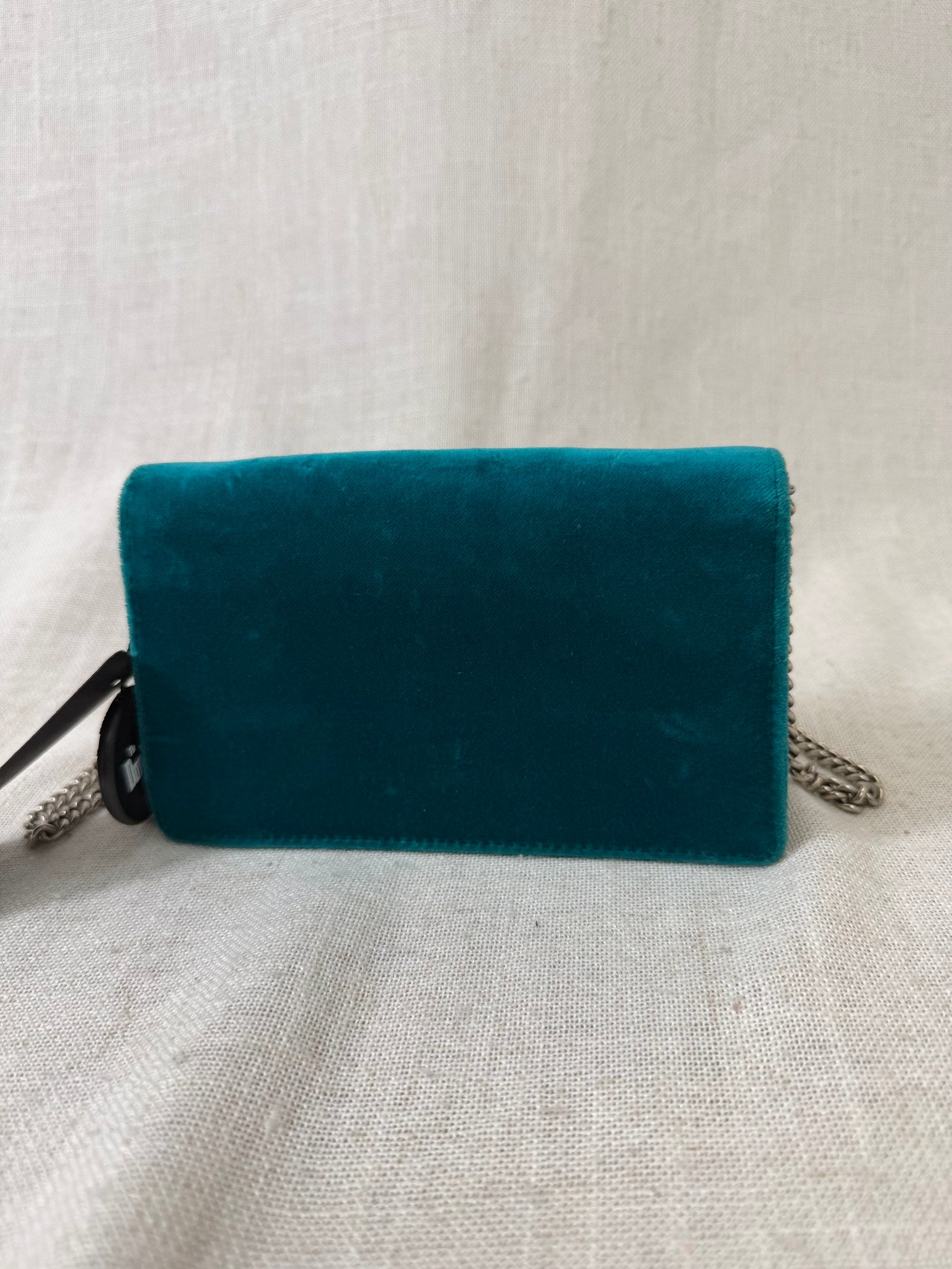 Gucci Turquoise Velvet Dionysus Super Mini Crossbody