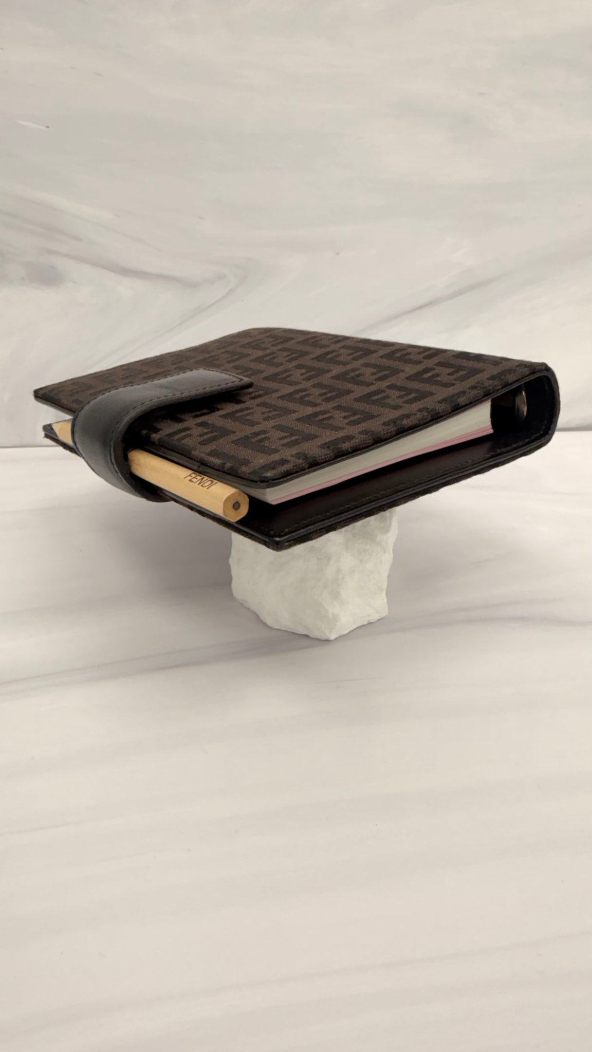 LIKE NEW - Fendi Brown Zucca Canvas Passport Agenda Cover