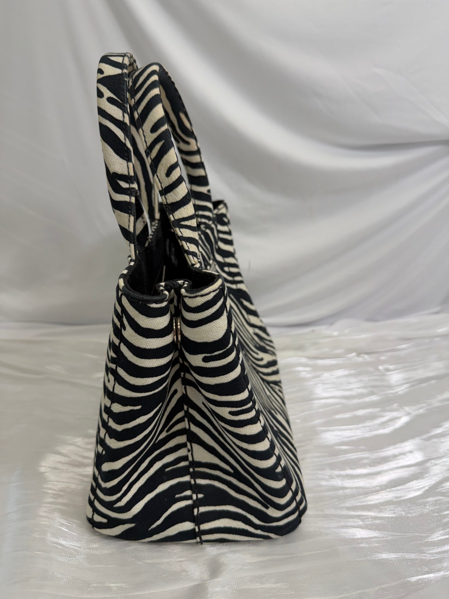 Prada Zebra Print Canvas Small Canapa Bag