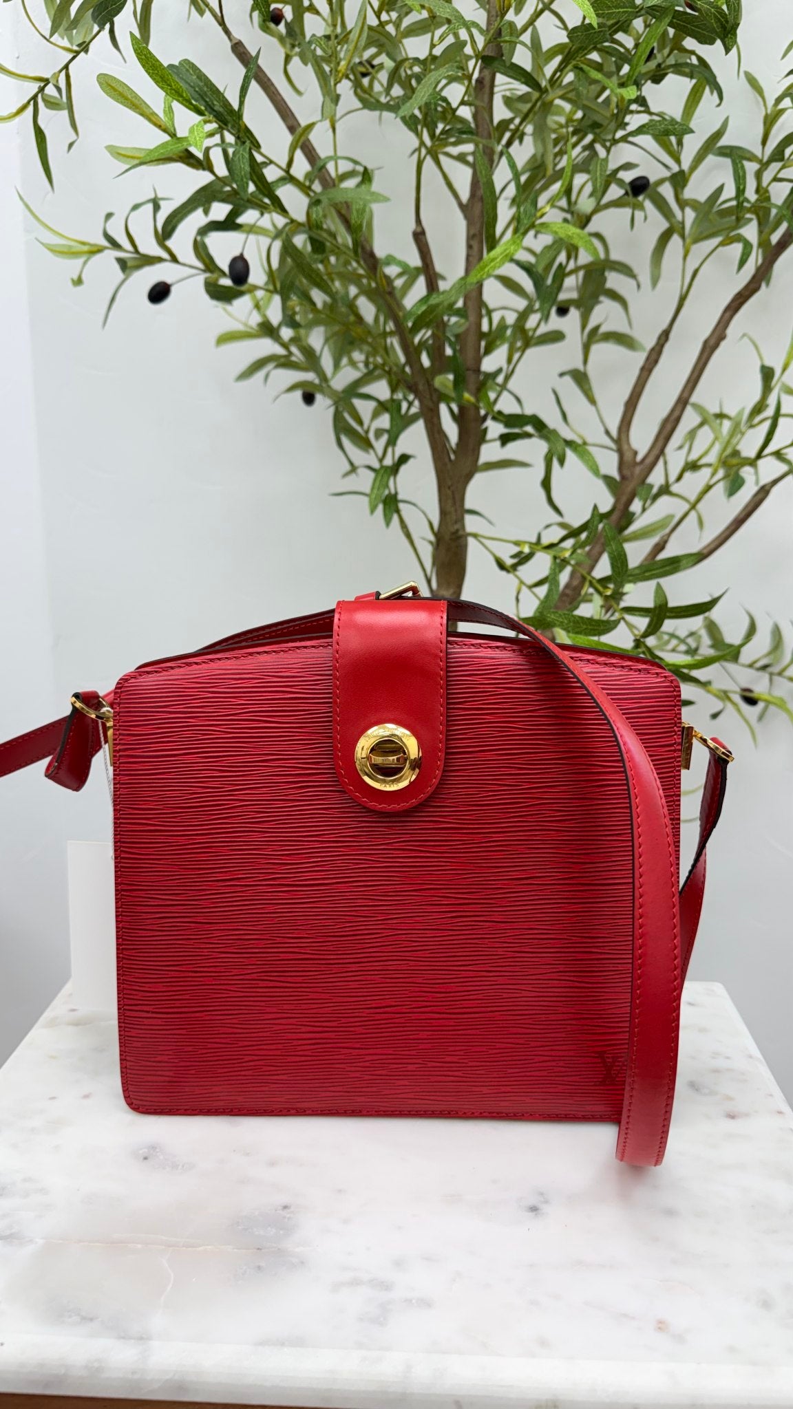 Louis Vuitton Red Epi Leather Capucines Shoulder Bag