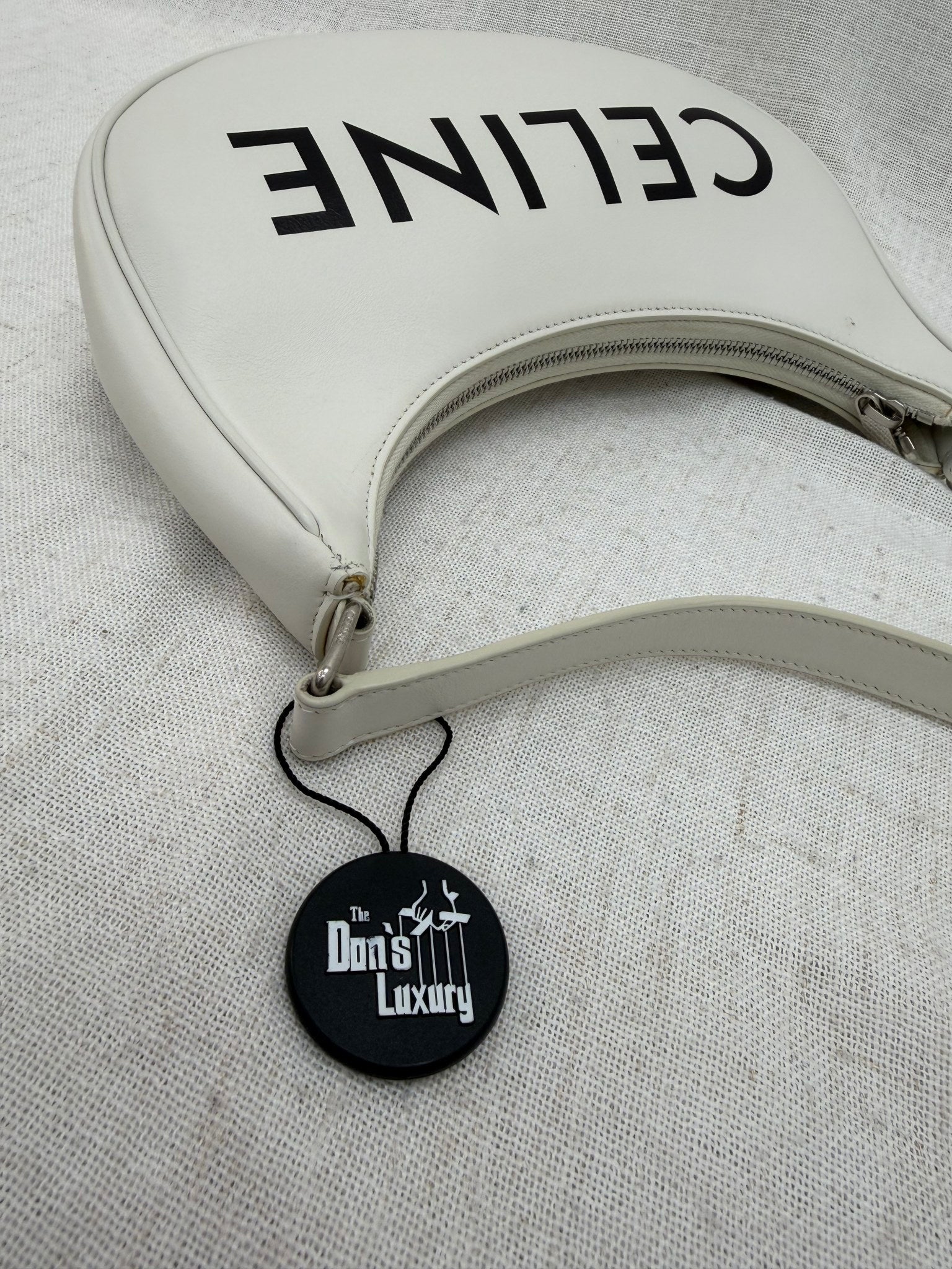 Celine White Calfskin Leather Ava Hobo Bag