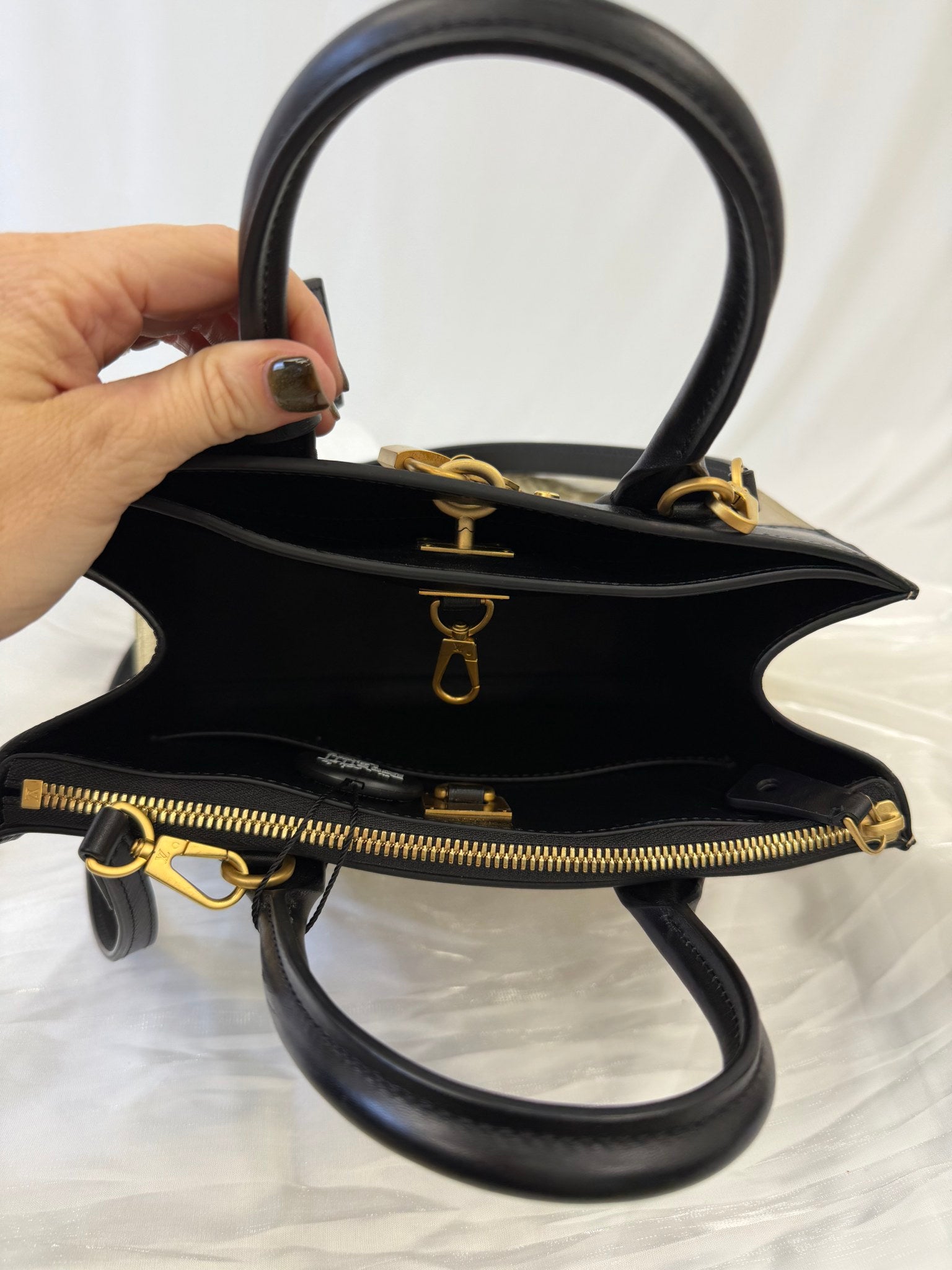 Louis Vuitton Gold And Black Leather City Steamer PM Bag