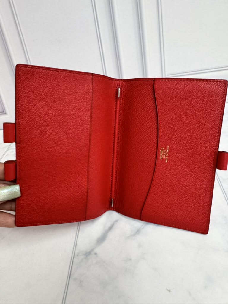 LIKE NEW - Hermes Red Leather Vision Notebook Cover
