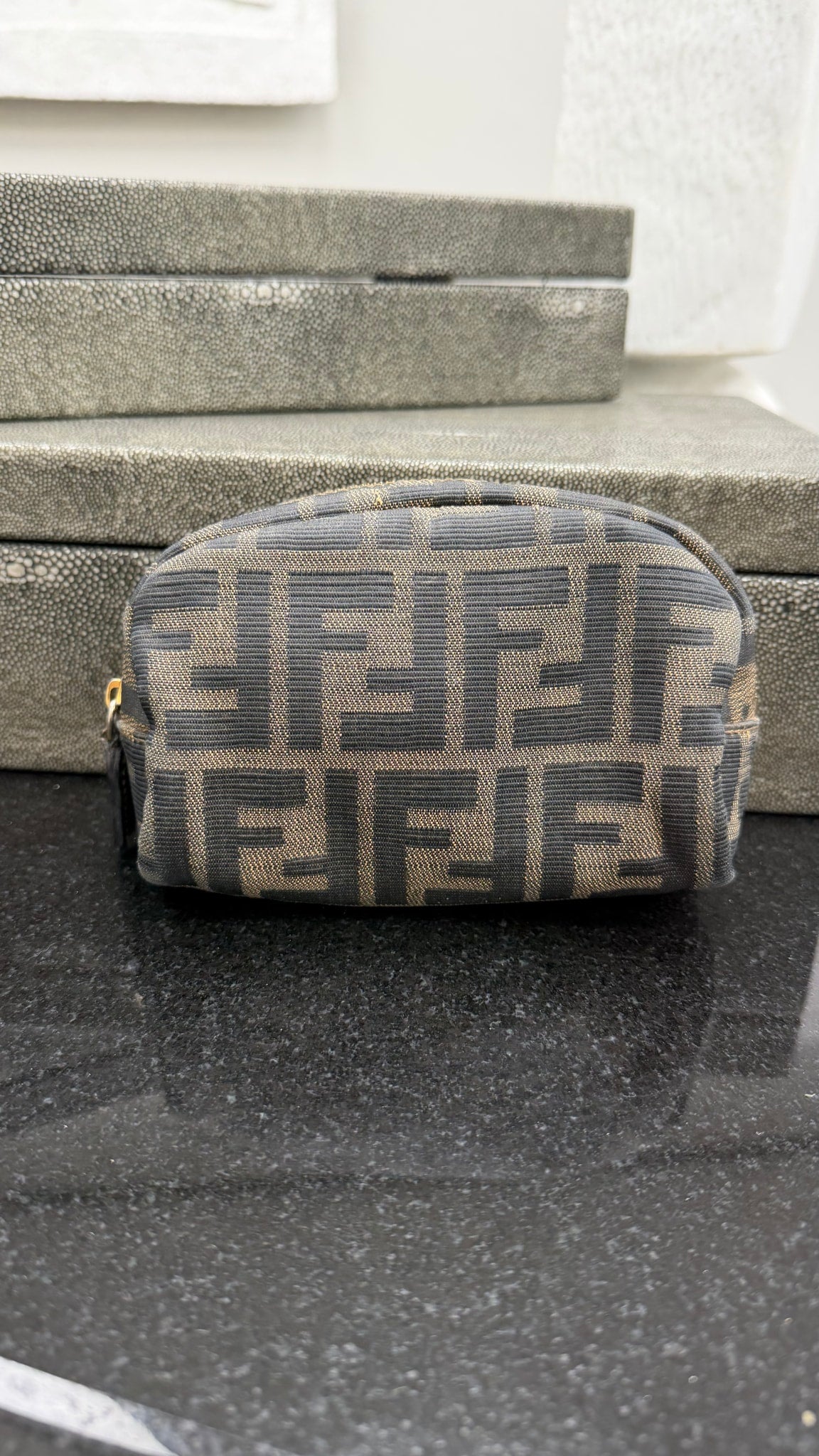 Fendi Vintage Zucca Canvas Cosmetic Pouch
