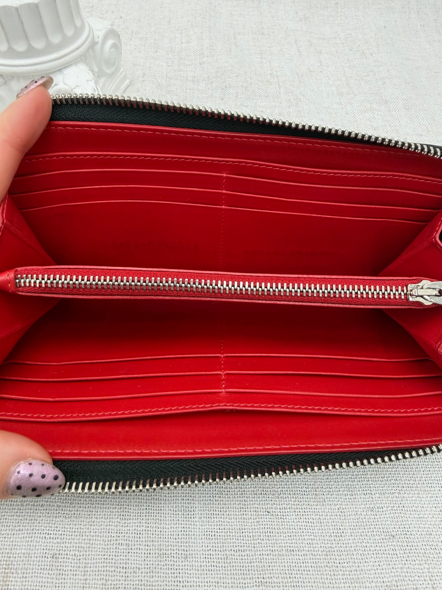 Christian Louboutin Blue Leather Heart Zippy Wallet