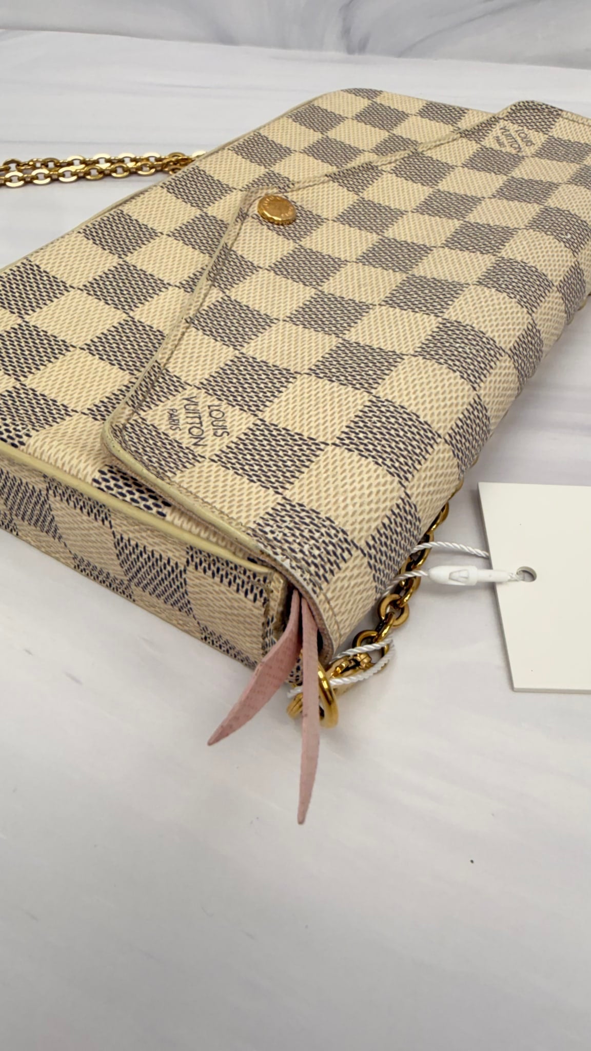 Louis Vuitton Damier Azur Pochette Felicie Chain Crossbody Bag