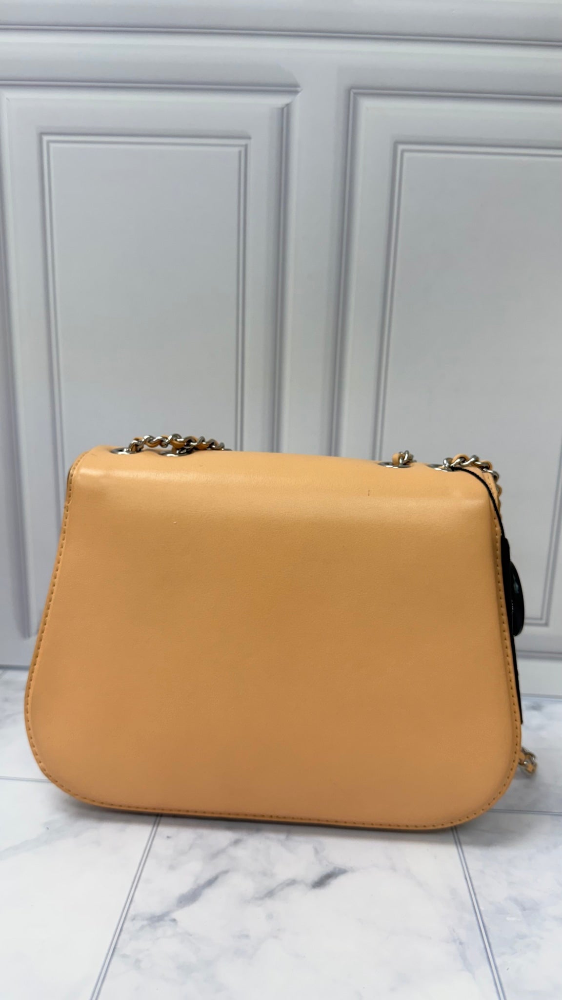 Chanel Peach Leather Braided Chic Flap Bag