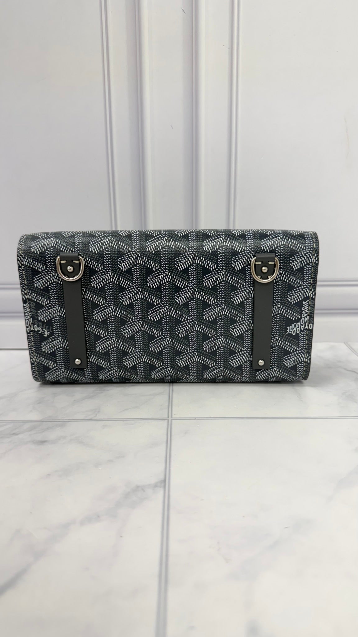 LIKE NEW - Goyard Grey Goyardine Monte Carlo Clutch
