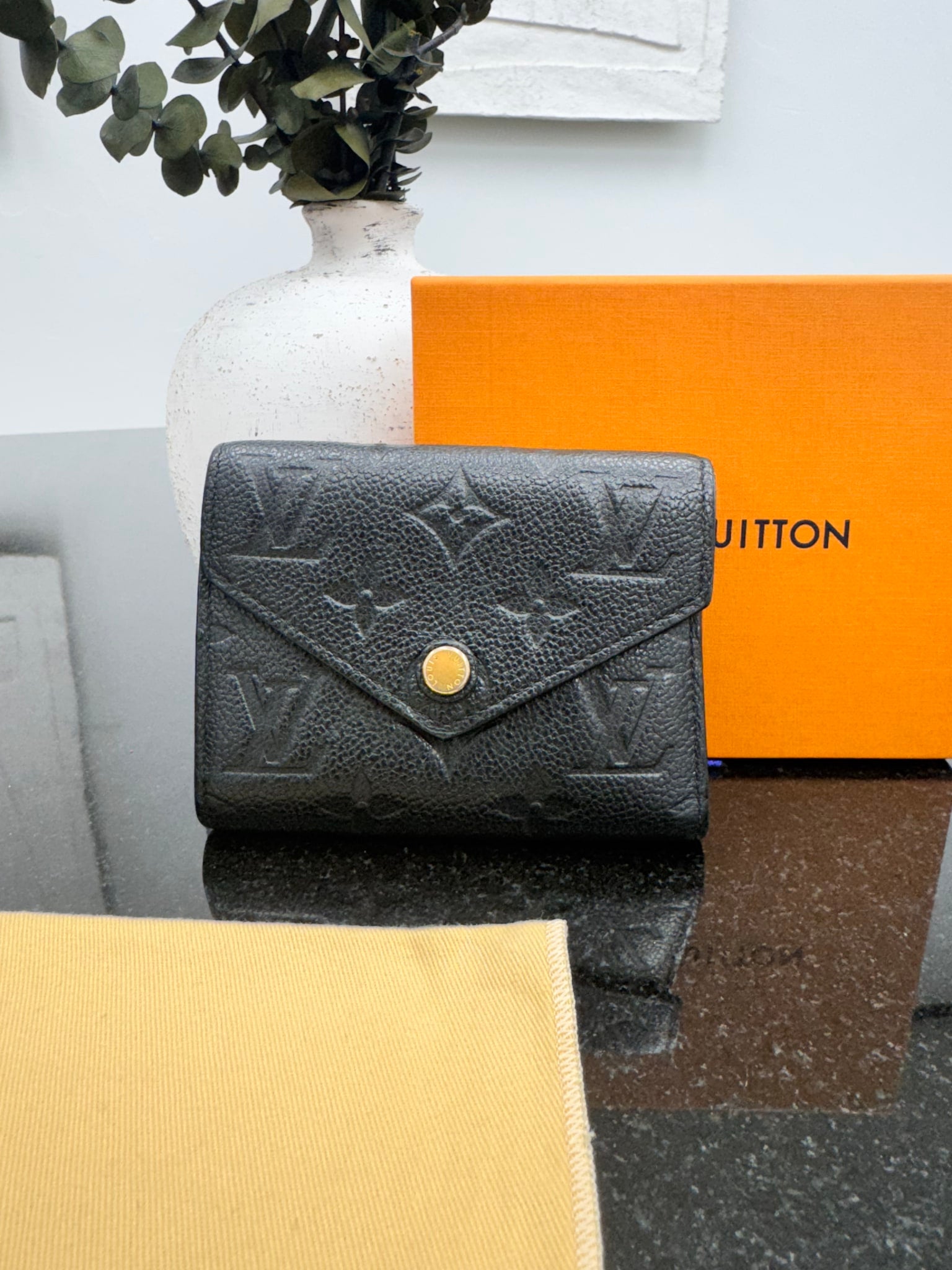 Louis Vuitton Black Empreinte Monogram Victorine Compact Wallet