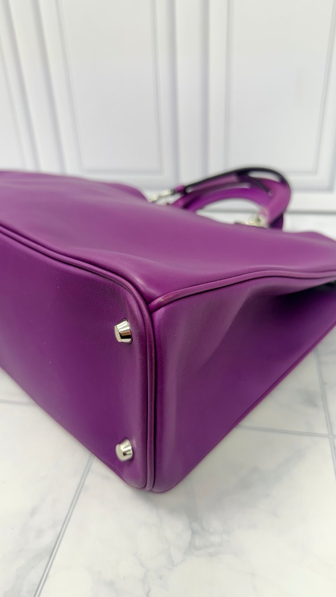 Christian Dior Purple Leather Diorissimo Tote bag