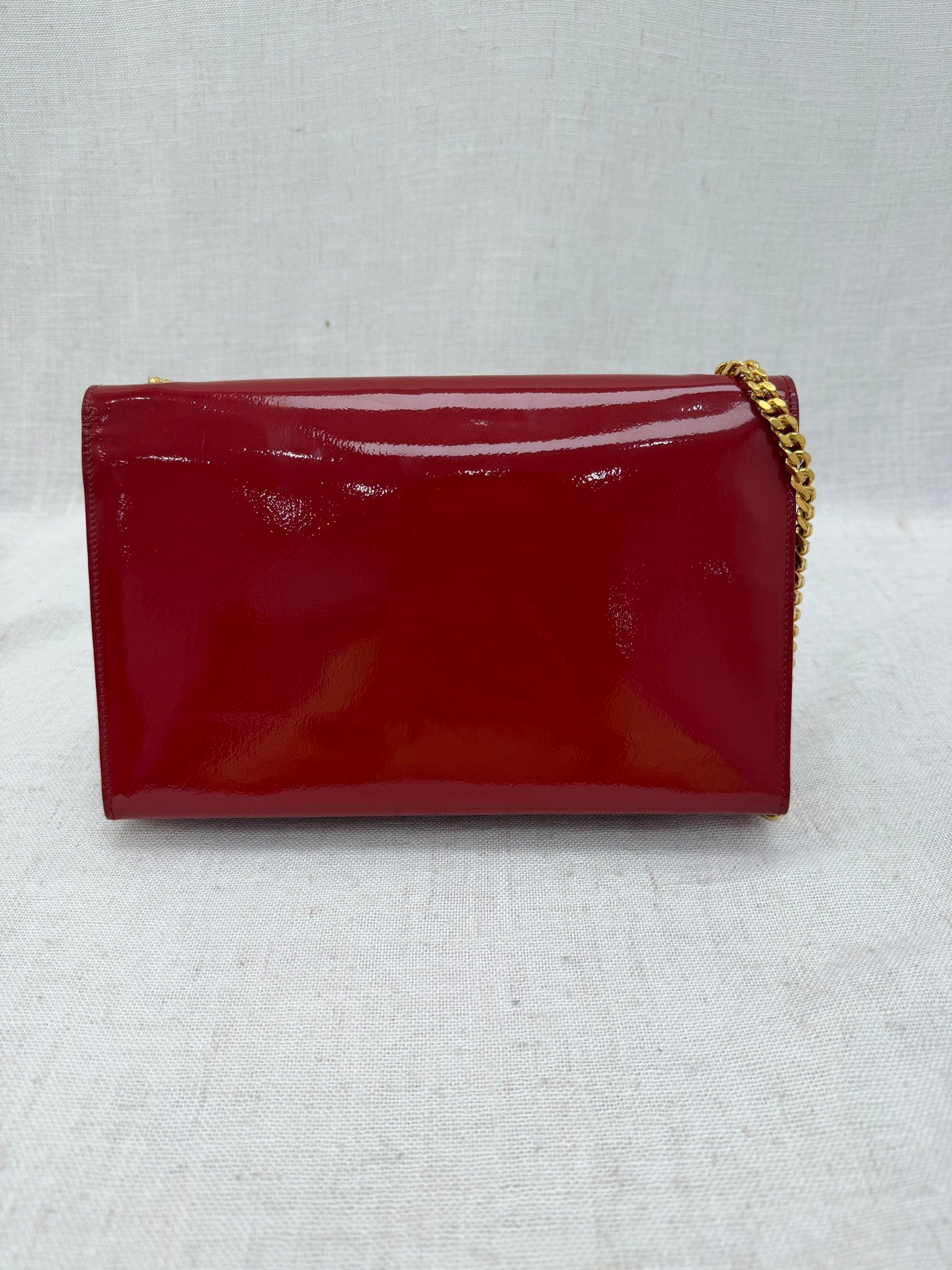 Saint Laurent YSL Red Patent Leather Kate Bag