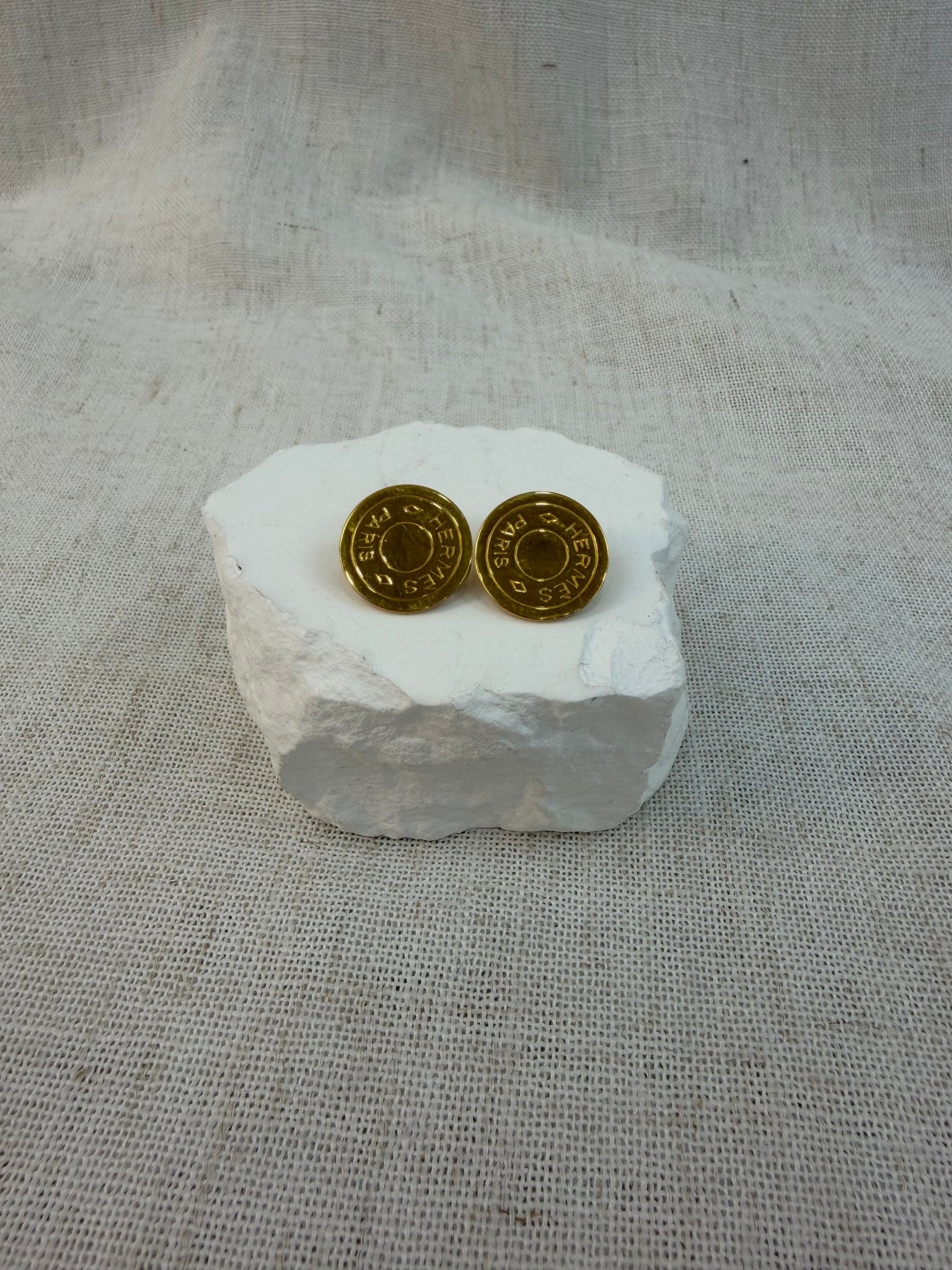 Hermes Gold Clip On Earrings