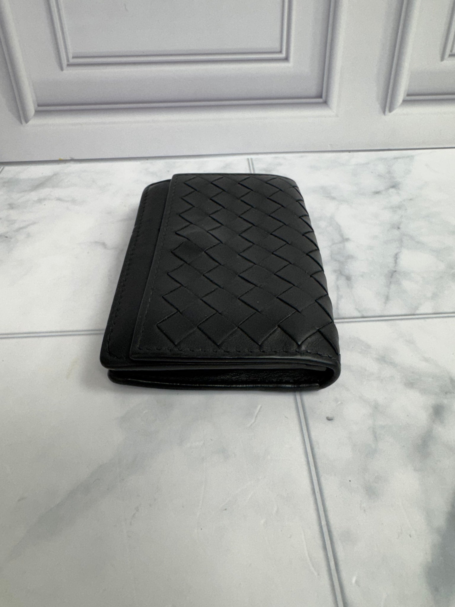 Bottega Veneta Black Intrecciato Leather Card Case