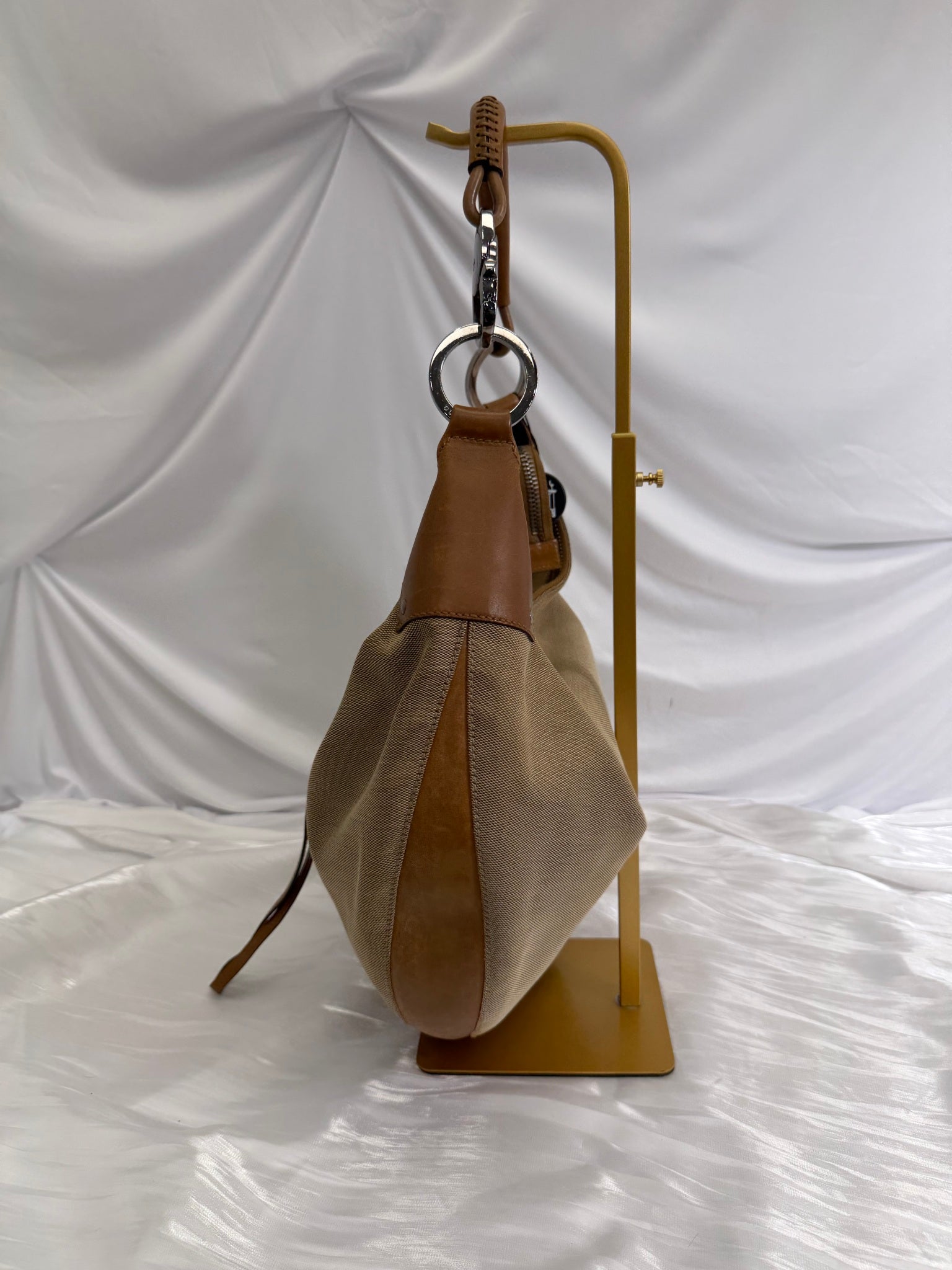 Gucci Tan Canvas Hobo Shoulder Bag