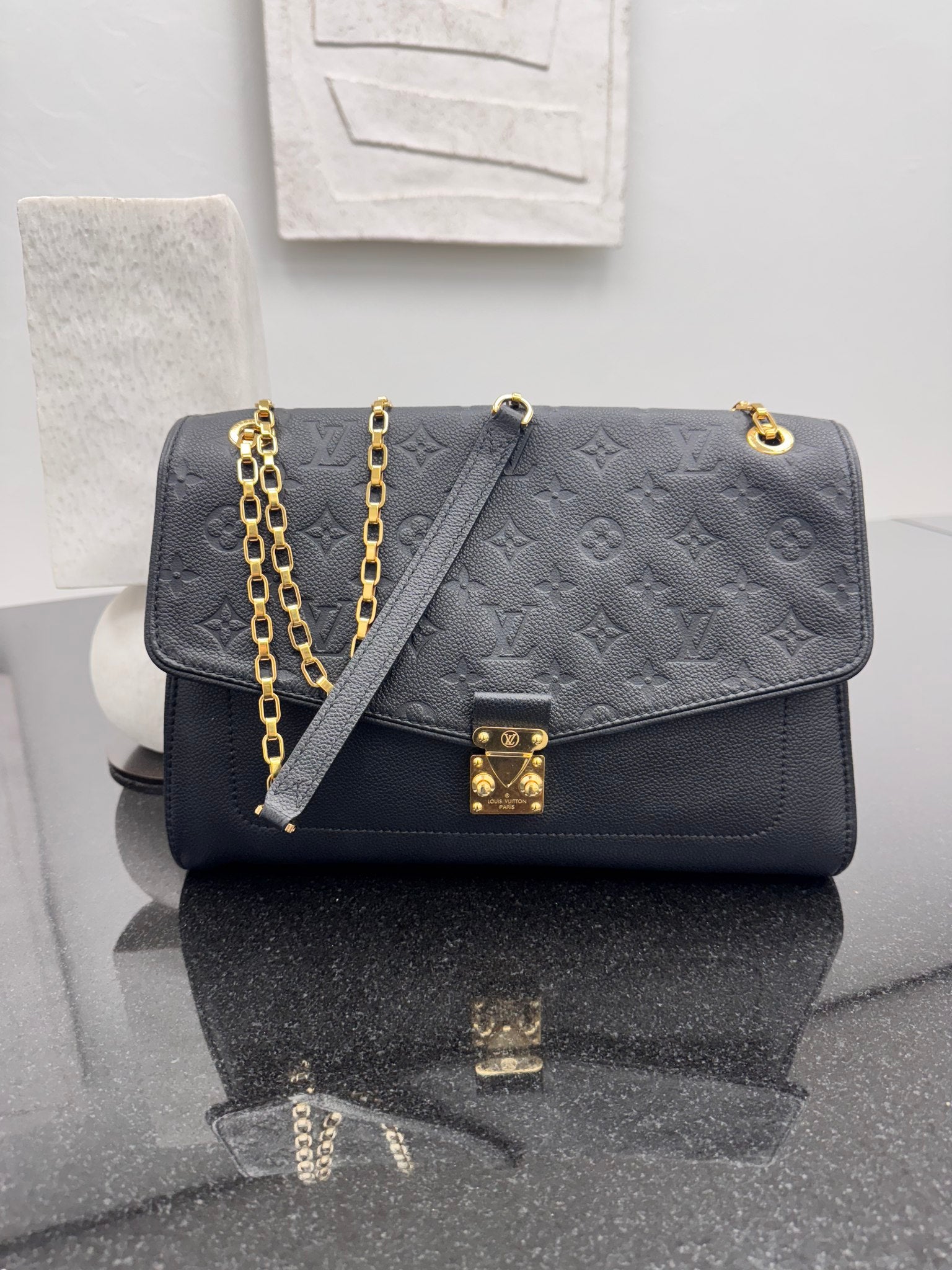 Louis Vuitton Black Empreinte Saint Germain MM