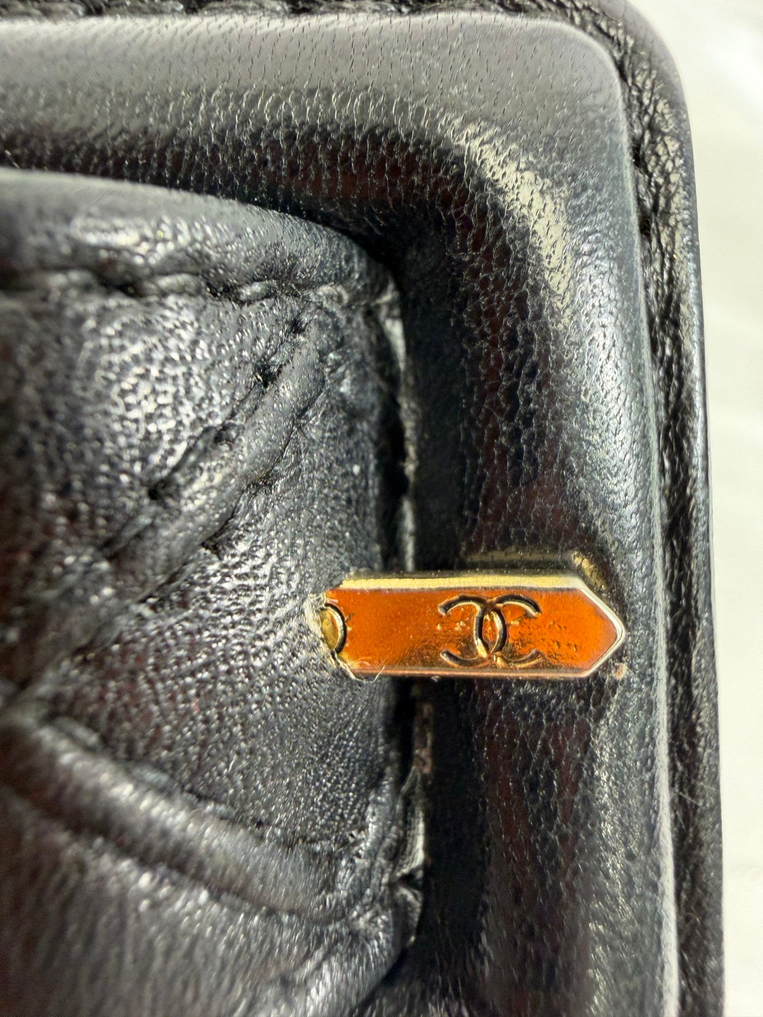 Chanel Black Leather x Gold Chain Belt 80/32