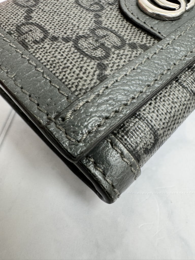 Gucci Grey GG Supreme Coated Canvas Ophidia Card Case