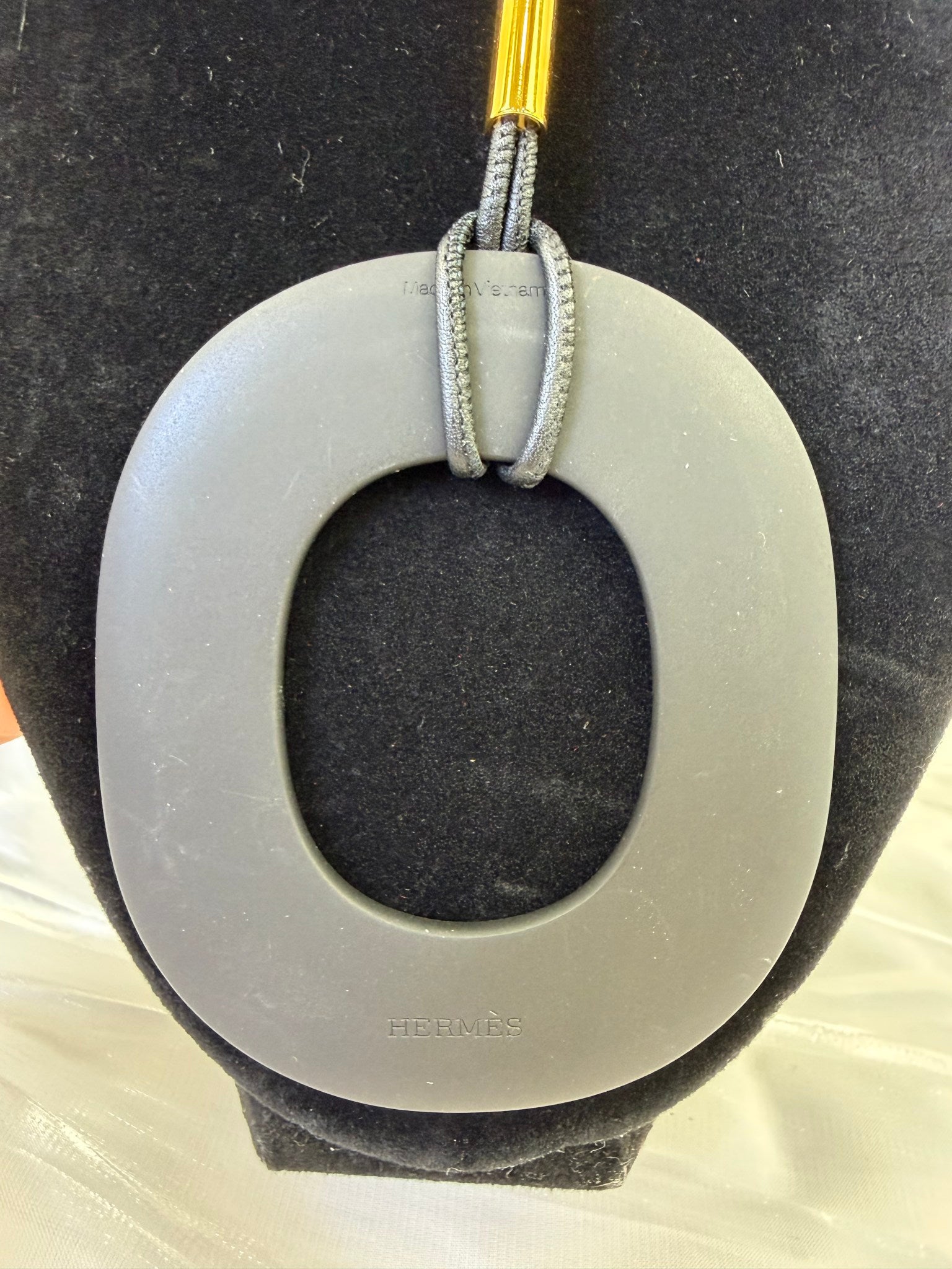 Hermes Black Wooden Kara Pendant