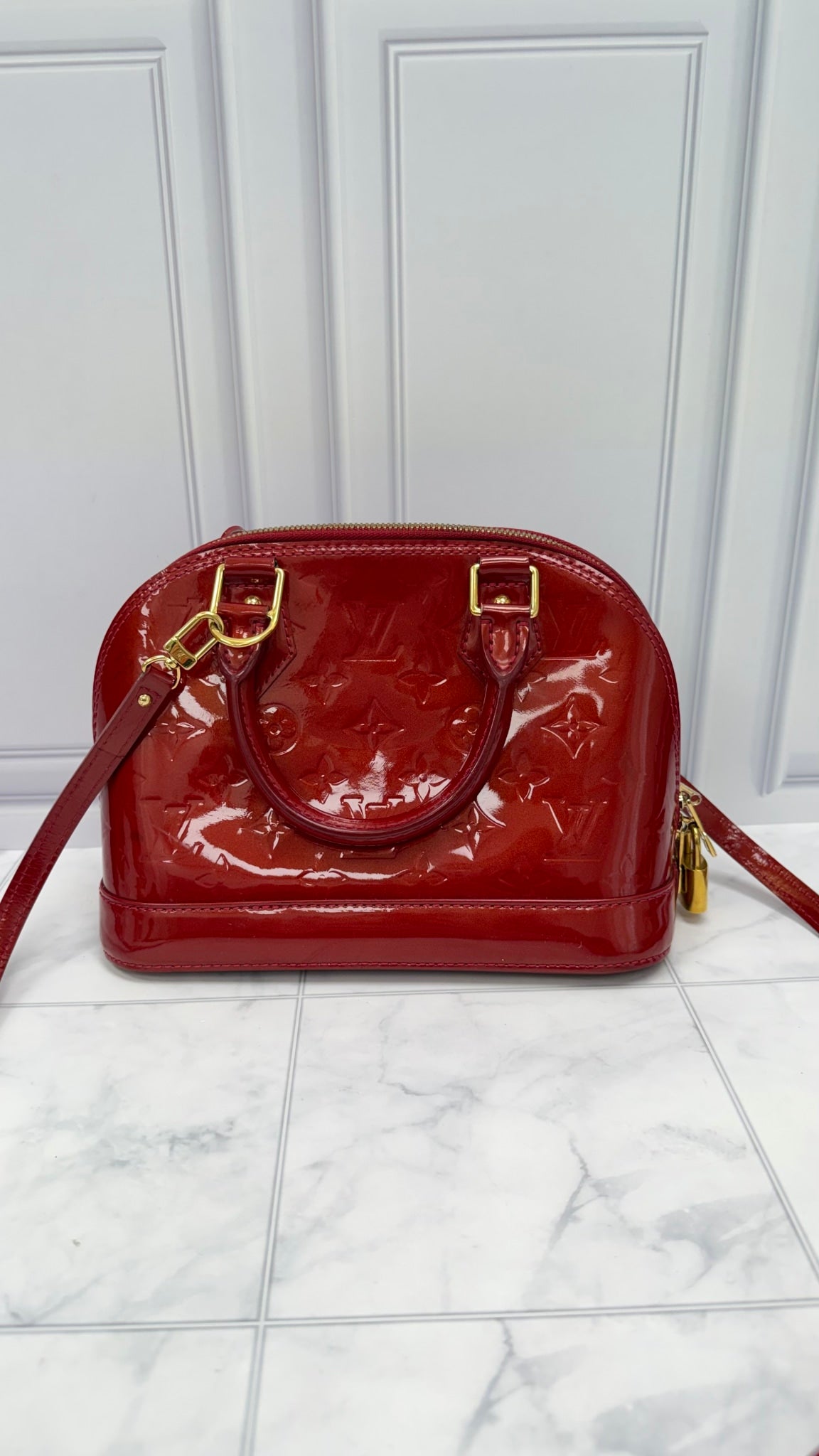 Louis Vuitton Red Vernis Alma BB