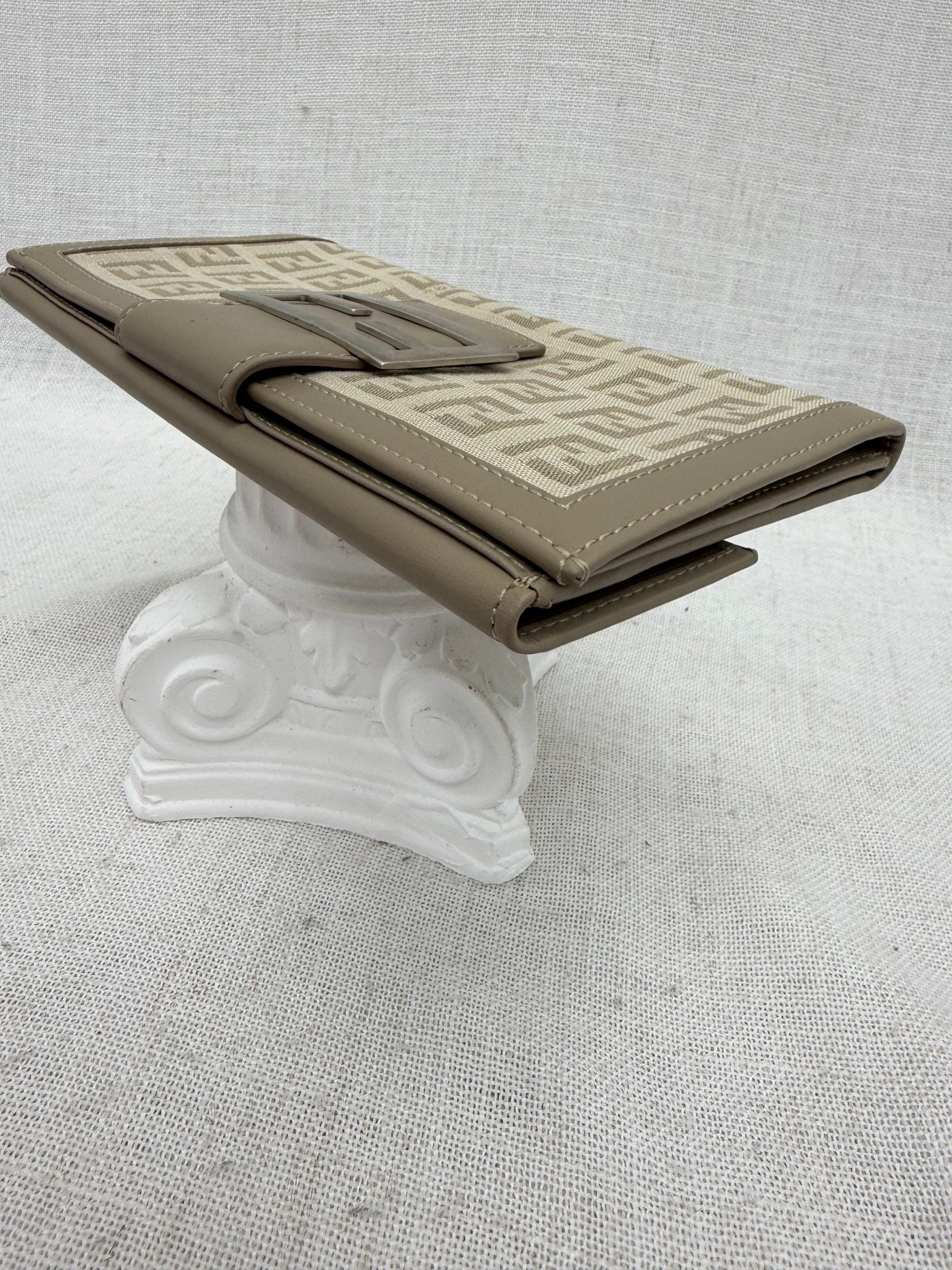 Fendi Beige Zucca Canvas Long Wallet