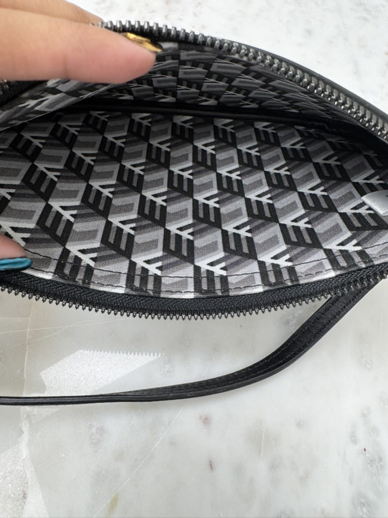 MCM Black Visetos Leather Pouch