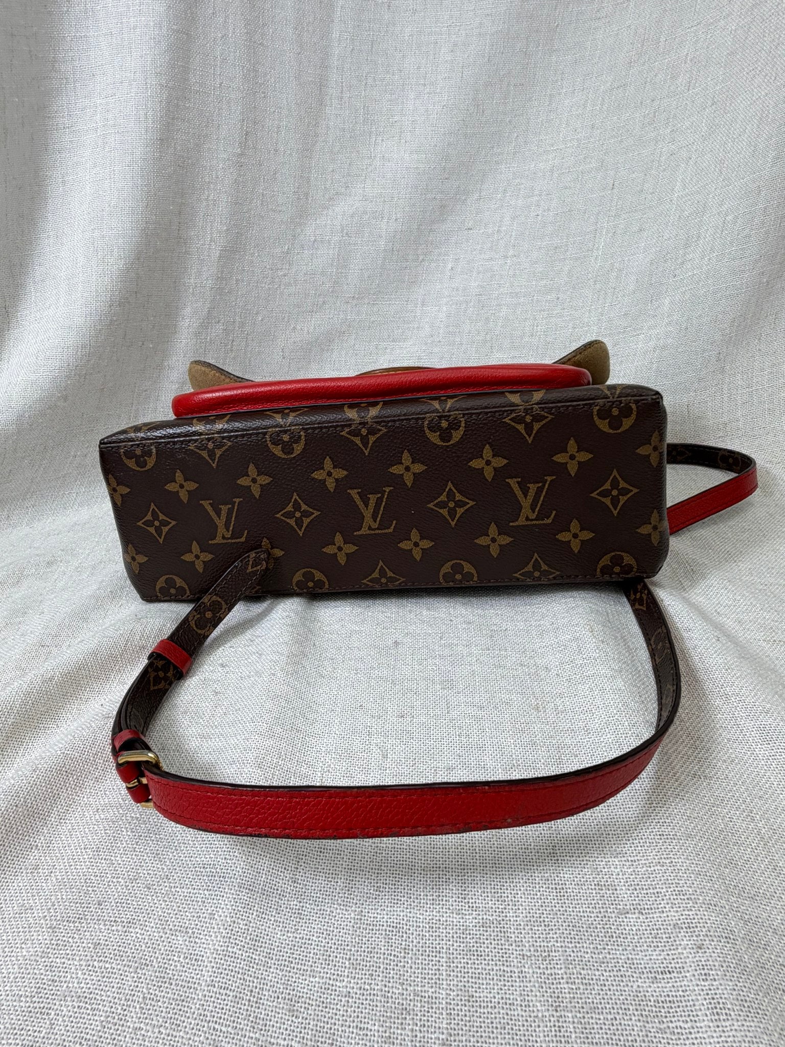 Louis Vuitton Monogram Red Leather Marignan Messenger Bag